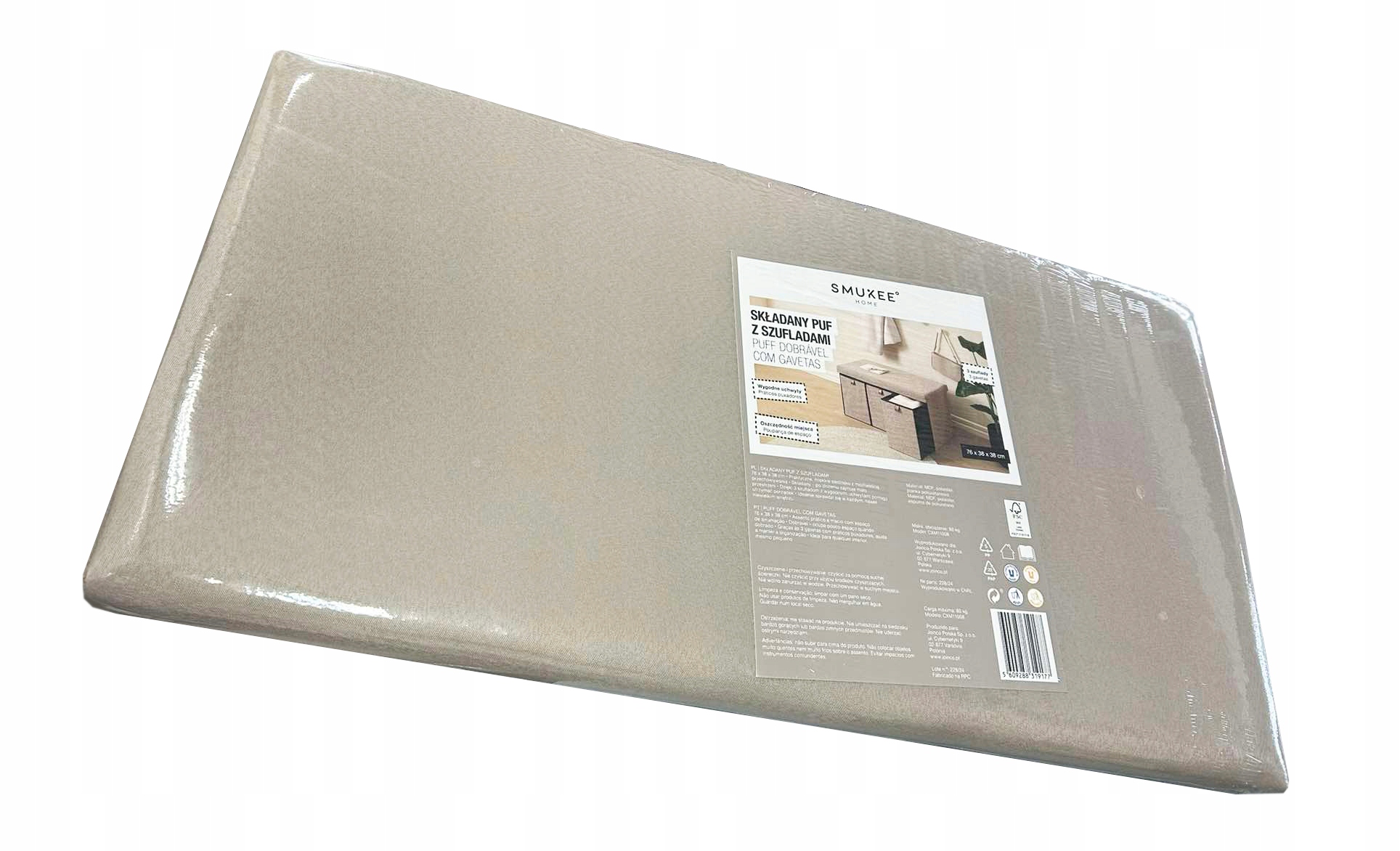 Smukee Składany puf z szufladami 76x38x38 cm Marka Smukee