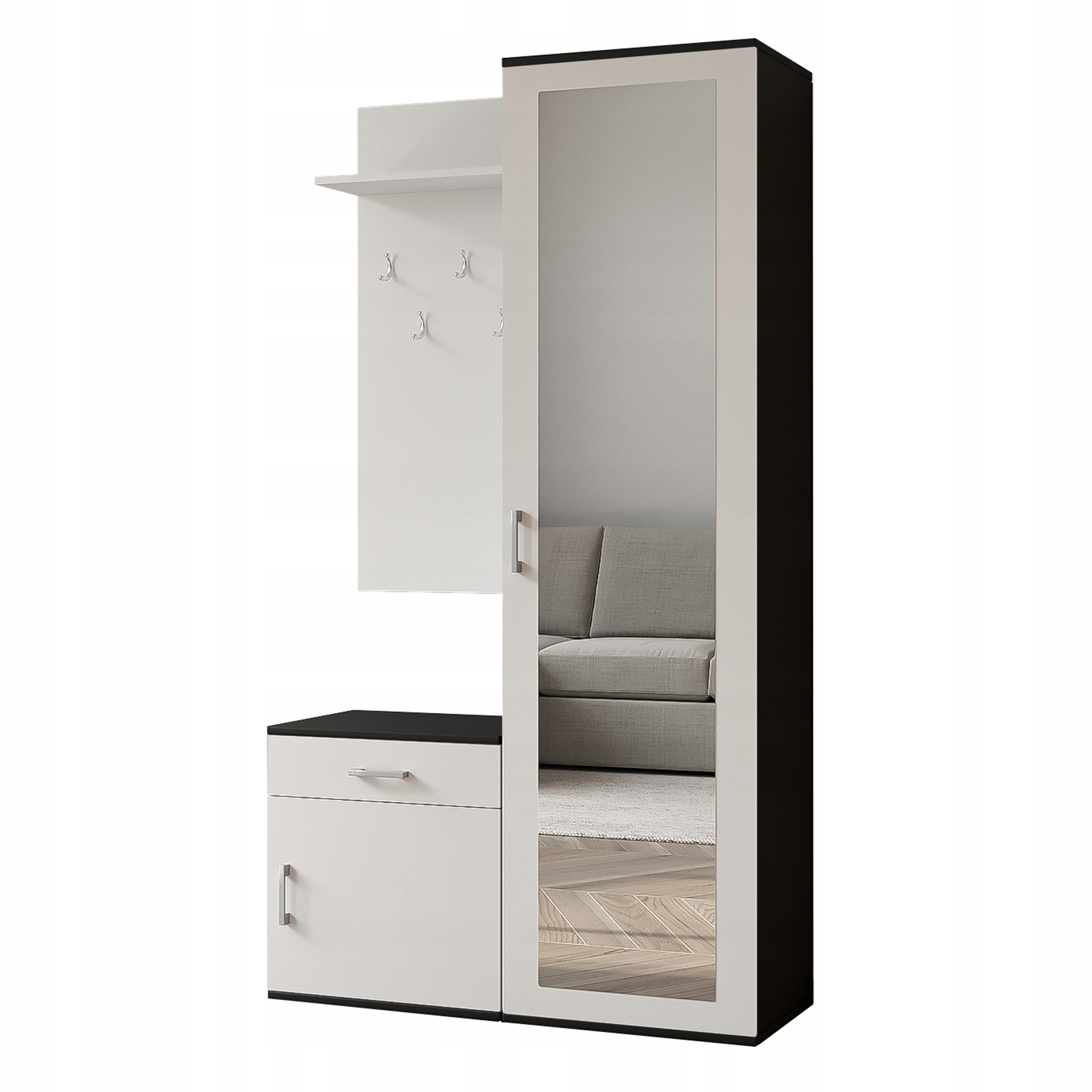 Šatní skříň Vento 100/180,5/35 cm do předsíně Moderní černá