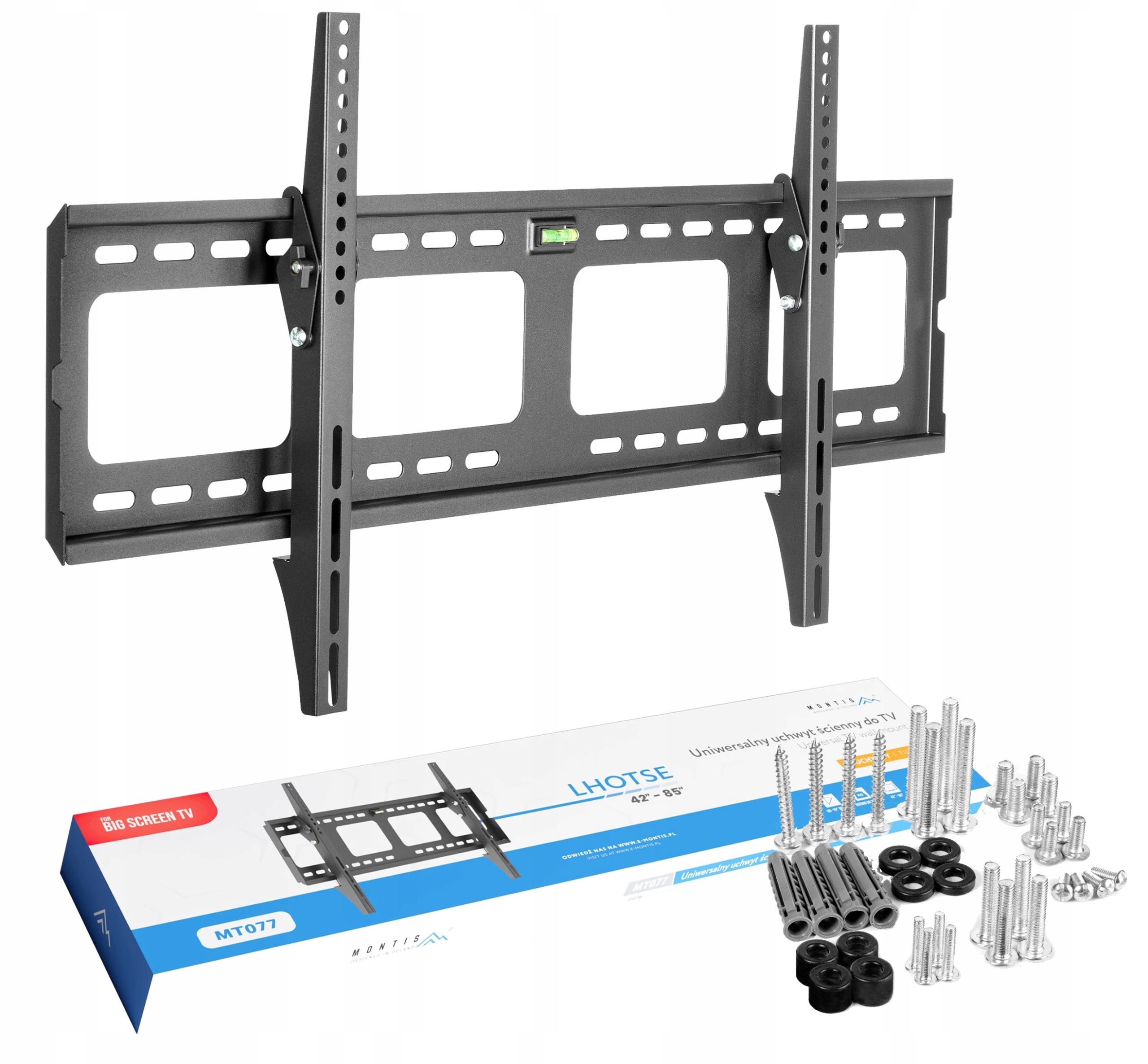 Uchwyt Tv Lhotse MT077 42-85 Cali Do Telewizora Ścienny Mocny 75KG Montis