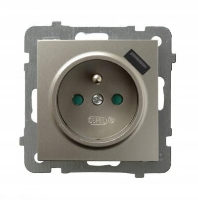 Ospel As satén – zásuvka s uzemněním Usb