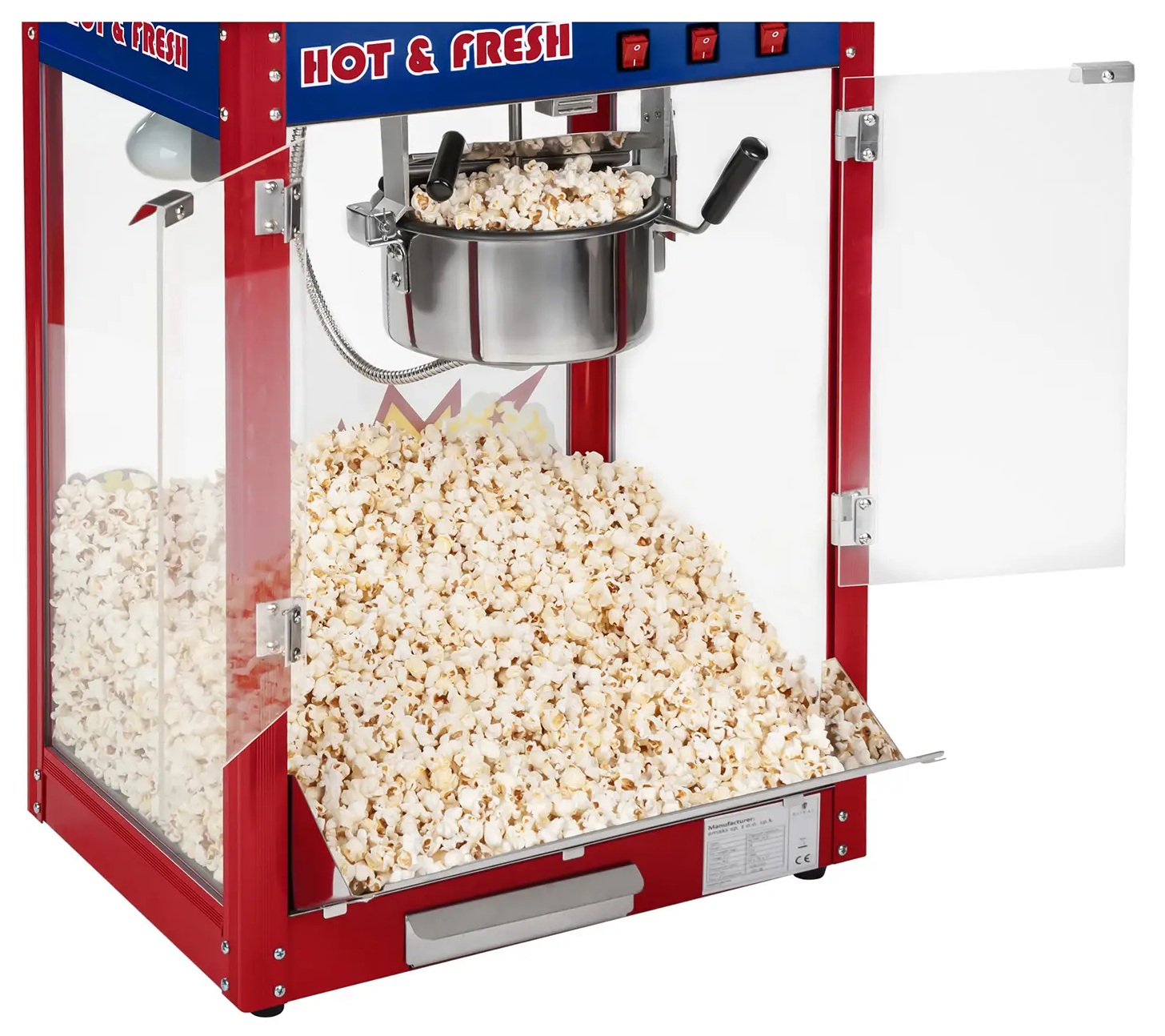 Maszyna do popcornu z wózkiem retro 1600W Royal Catering RCPW-16.1 10010538