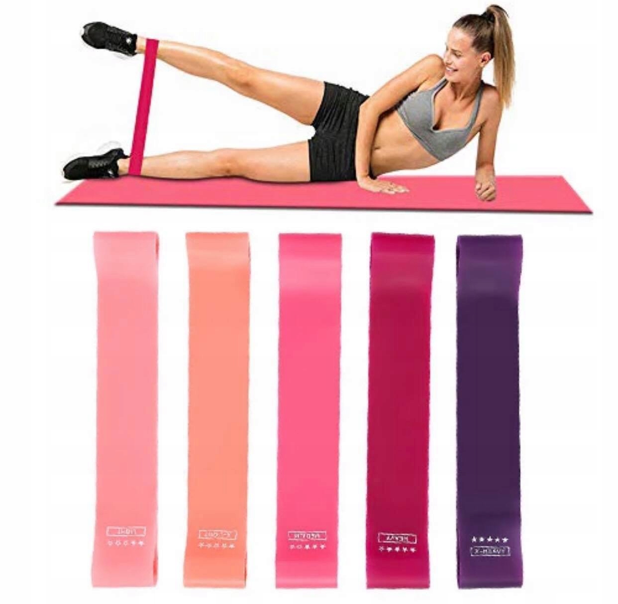 

Zestaw 5 Gum Fitness Do Ćwiczeń Gumy Oporowe