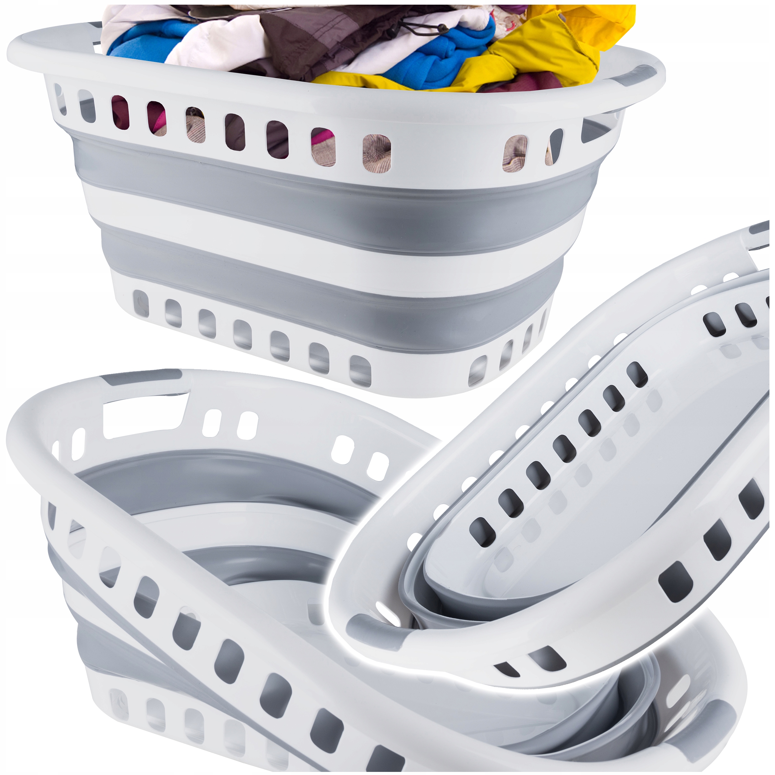 DUŻY KOSZ NA PRANIE MISKA SKŁADANA SILIKONOWA Waga produktu z opakowaniem jednostkowym 1.3 kg