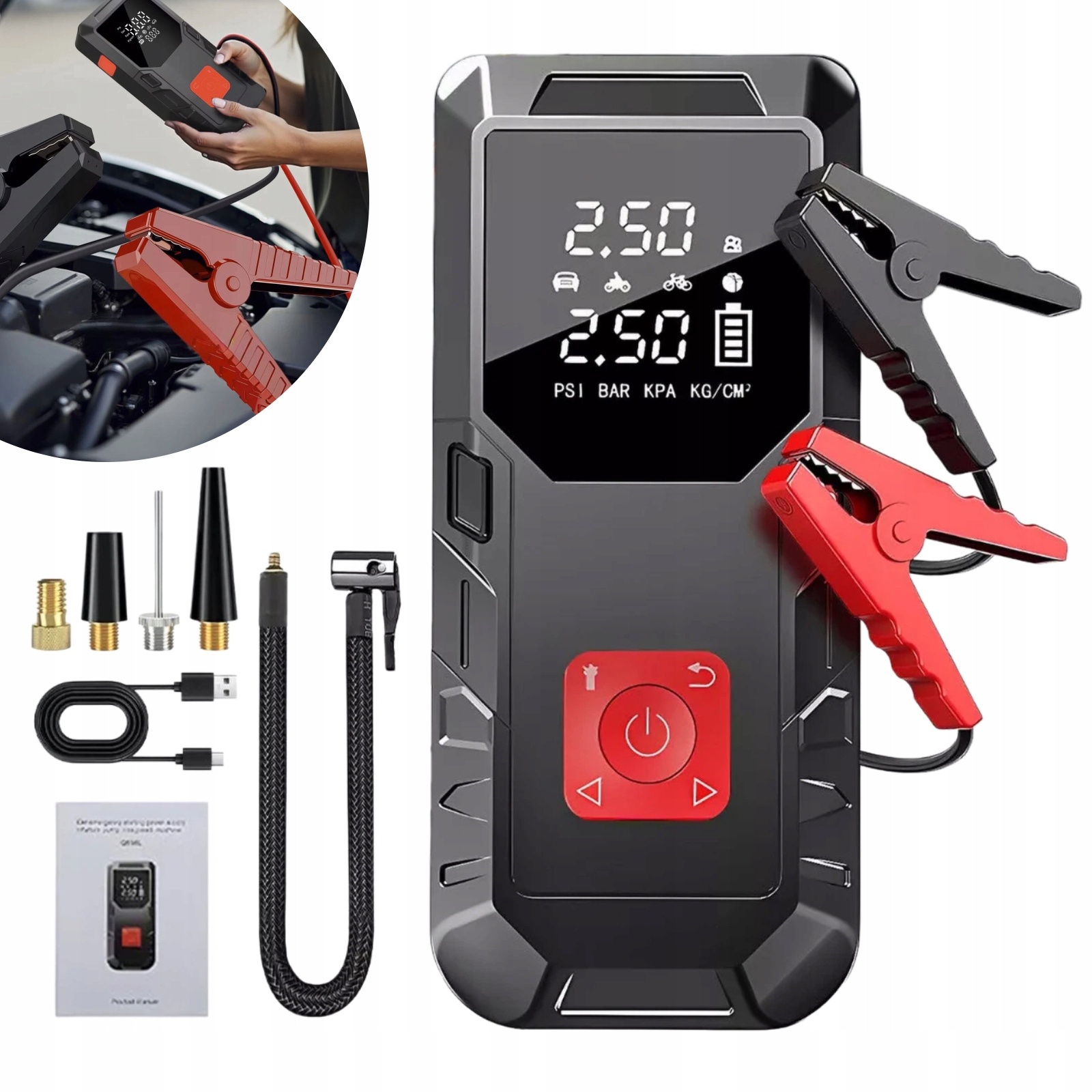 Zařízení pro startování auta Power Bank Inteligentní čerpadlo 12V