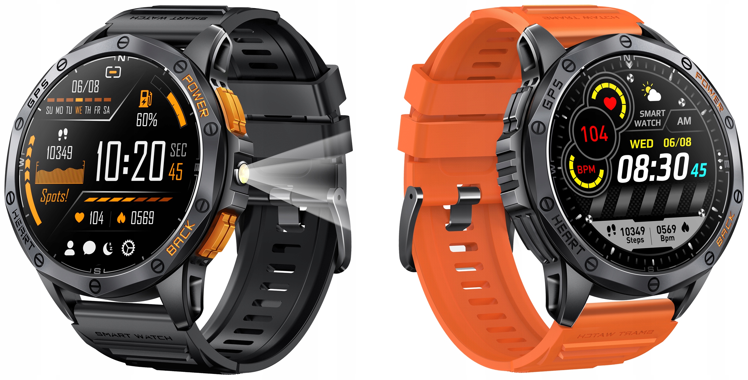 SMARTWATCH MĘSKI GPS MENU POLSKIE WODOODPORNY SPORT ROZMOWY SMART WATCH PL Materiał paska guma