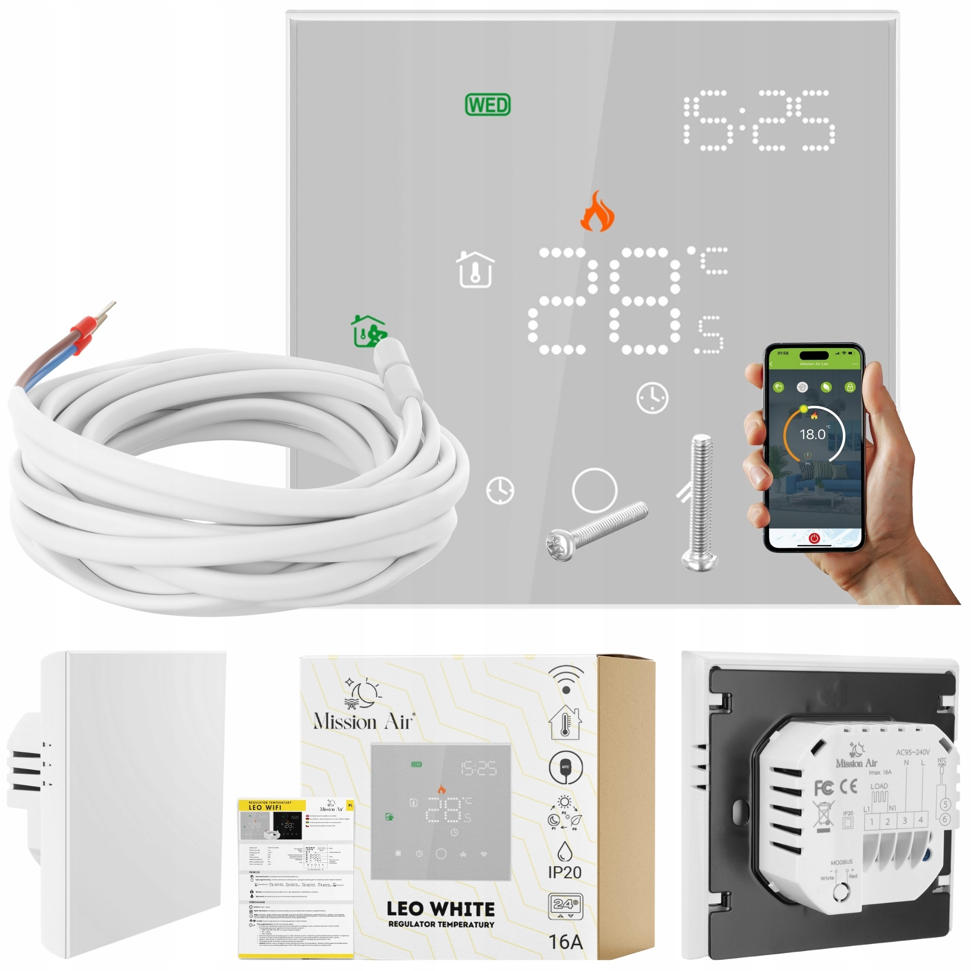 Regulátor teploty pokojový termostat Mission Air Leo WiFi senzor