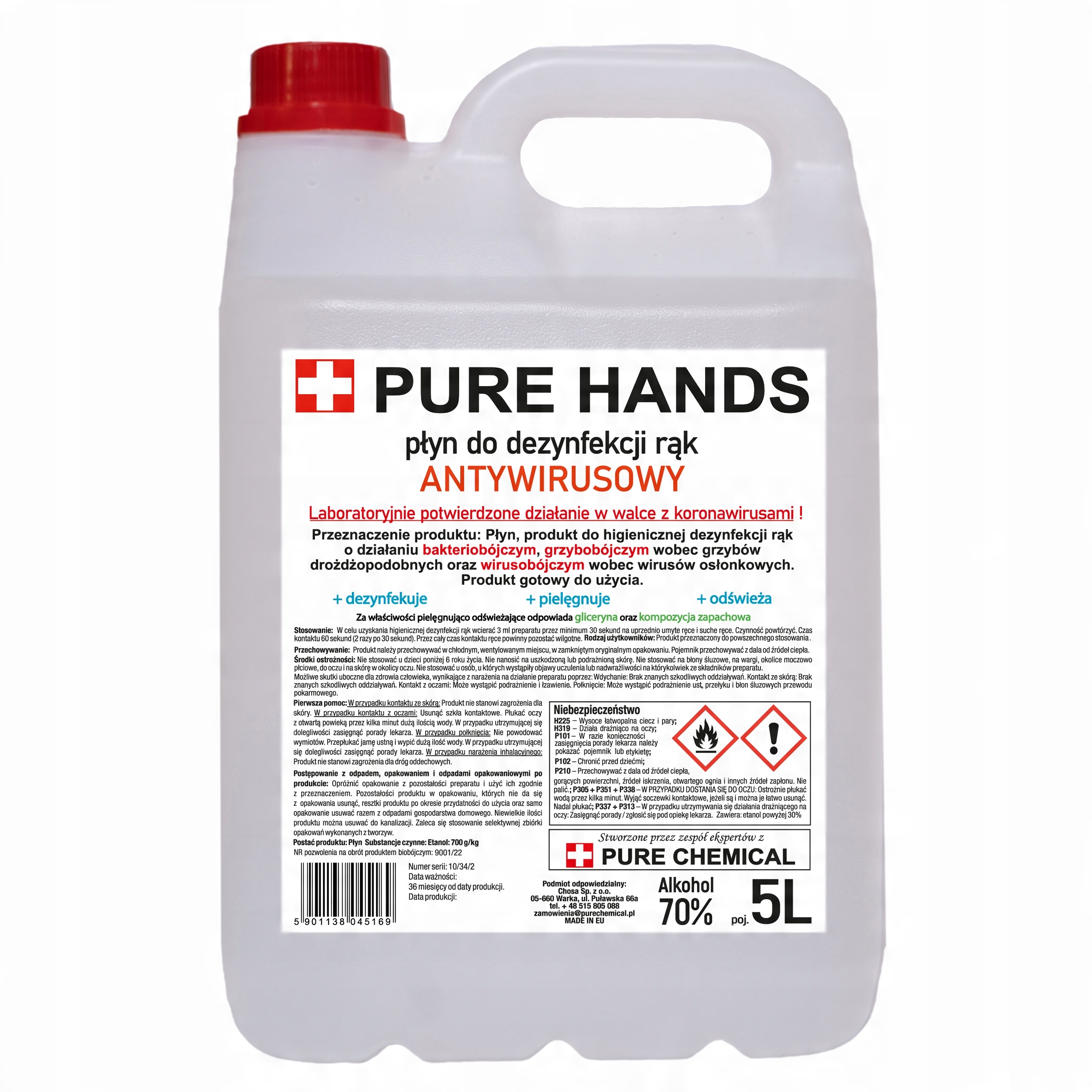 

Płyn Do Dezynfekcji Rąk I Skóry Pure Hands 70% 5l