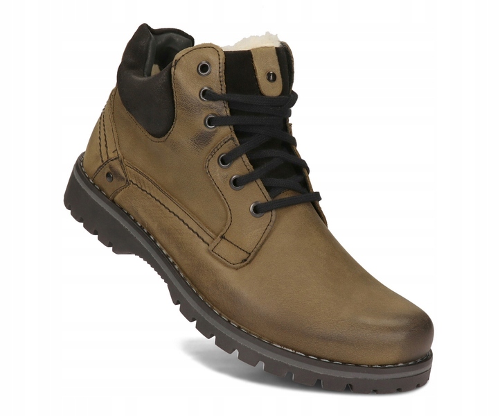 TRZEWIKI MĘSKIE BUTY OCIEPLANE SKÓRA 885 KHAKI 48 Kod producenta 885