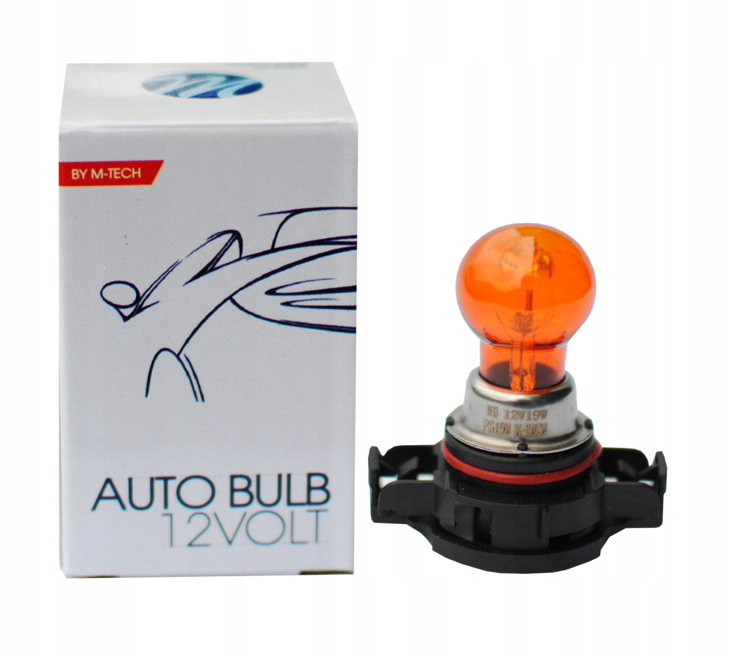 Żarówka halogenowa M-tech PSY19W 12V 19W PG20-2 pomarańczowe kierunkowskazy