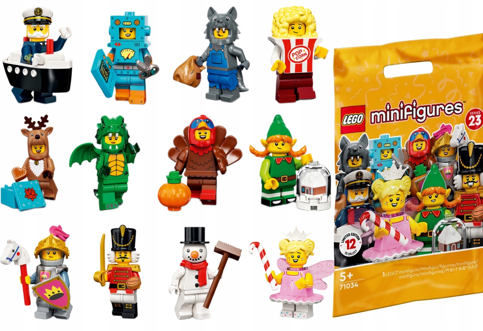 LEGO 71034 SERIA 23 - komplet 12 sztuk BEZ CIĘCIA