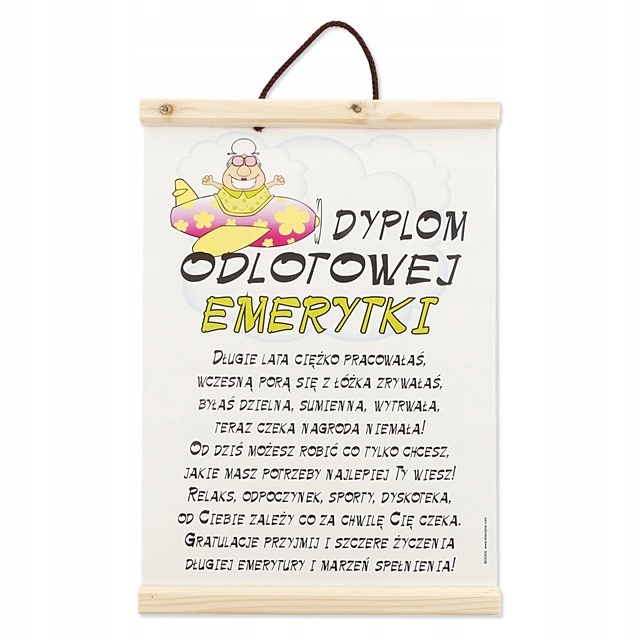 

Dyplom dla Emerytki na emeryturę kobiety