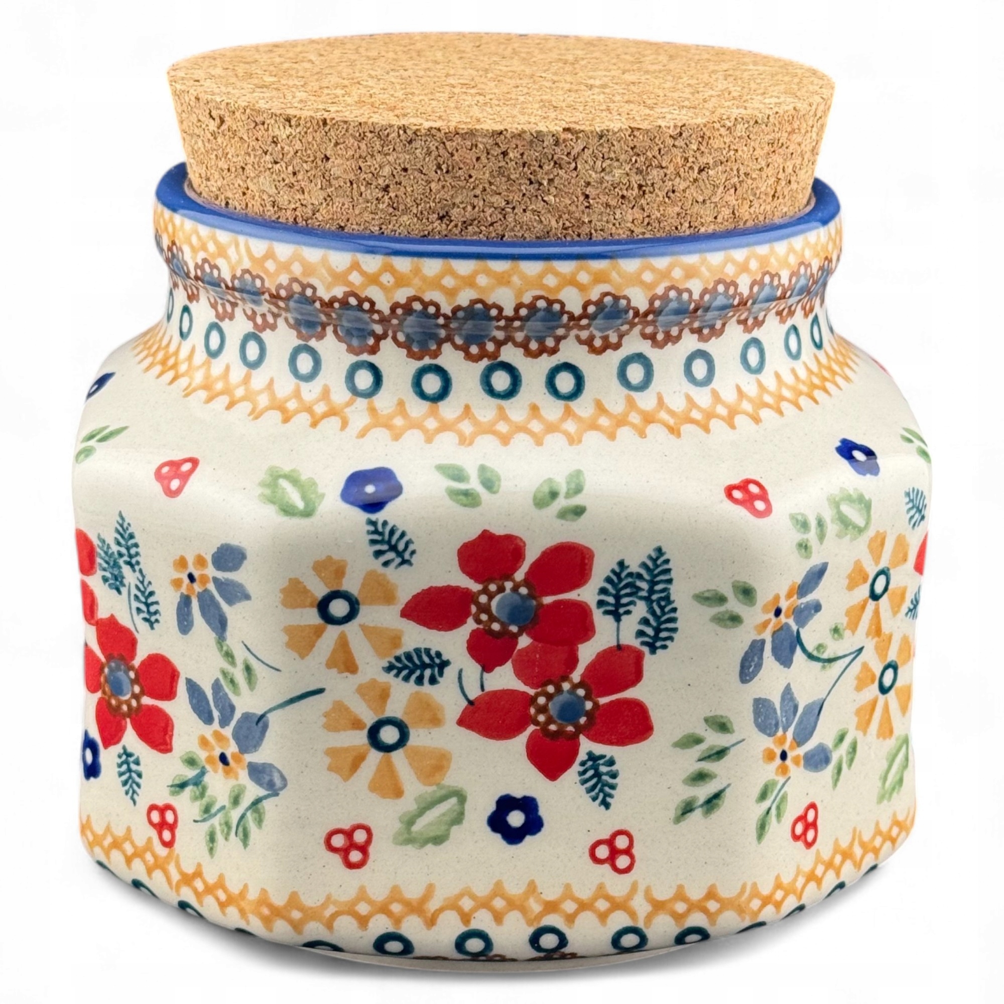 Puszka, pojemnik z korkiem 0,5 L Unikat dek. Dplc Ceramika Bolesławiec
