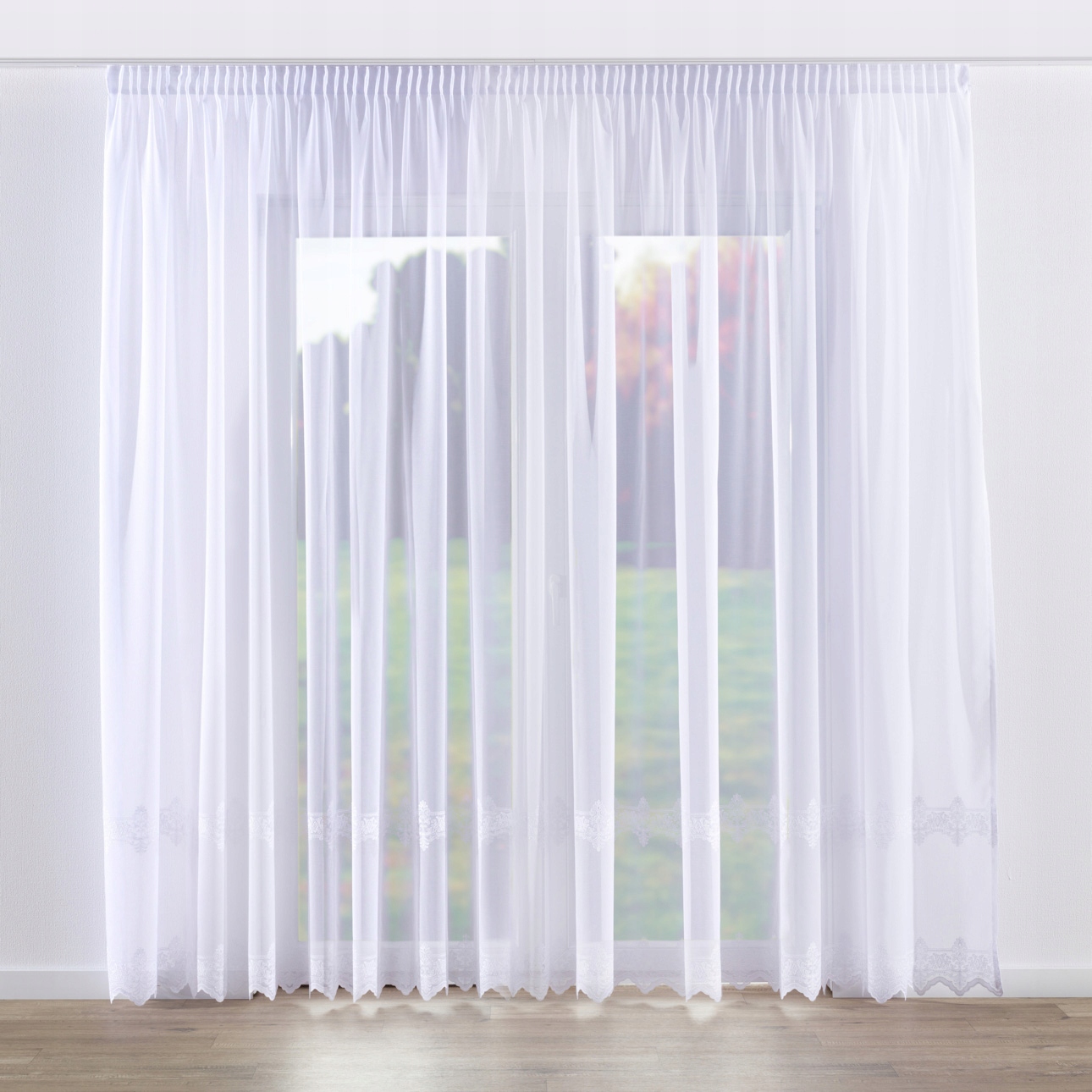 Hotová Záclona na pásku Woalowa 140 x 260 cm, bílá