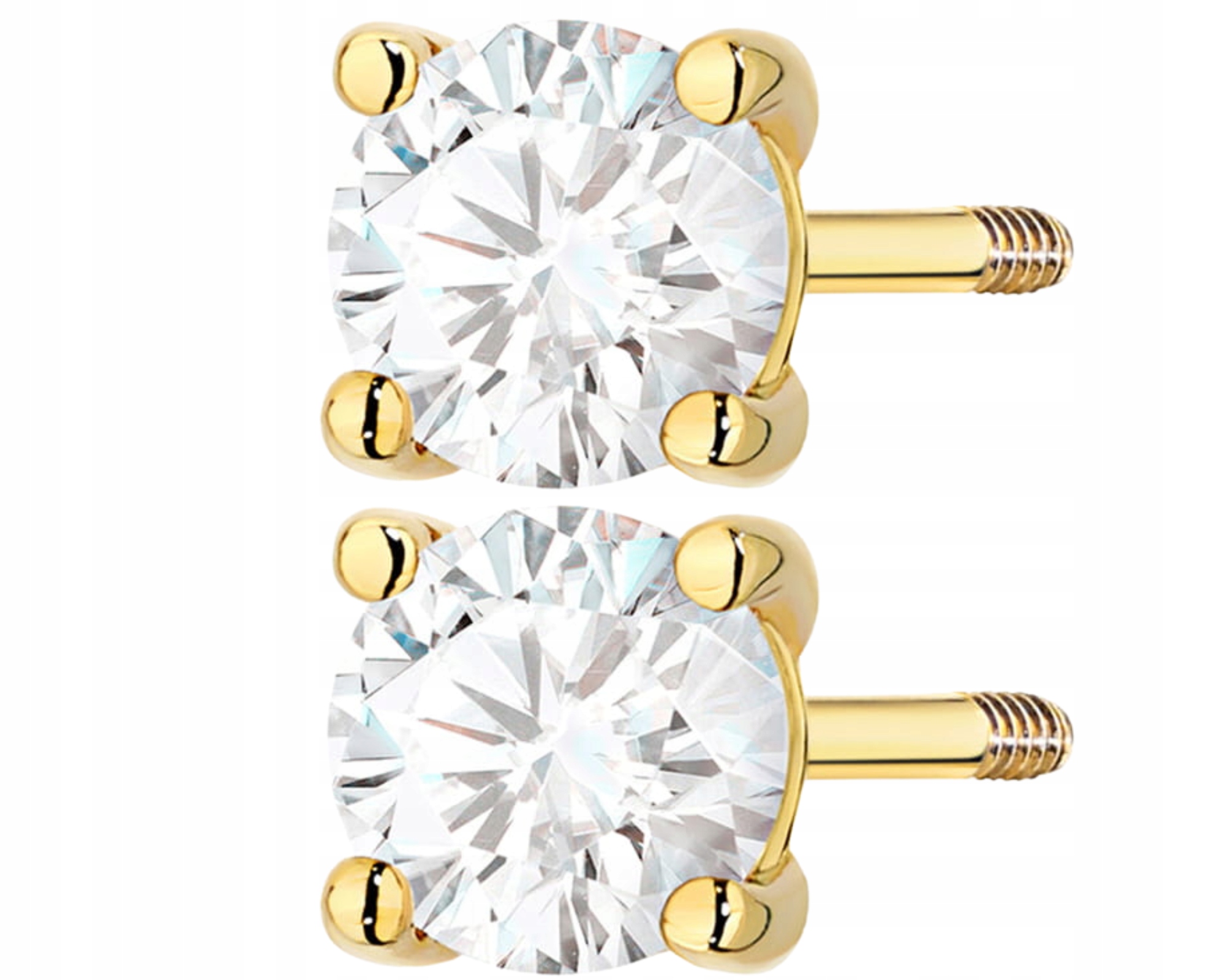 Zlaté Náušnice Diamantové Náušnice Gravírování 585 Dárek Gravírování