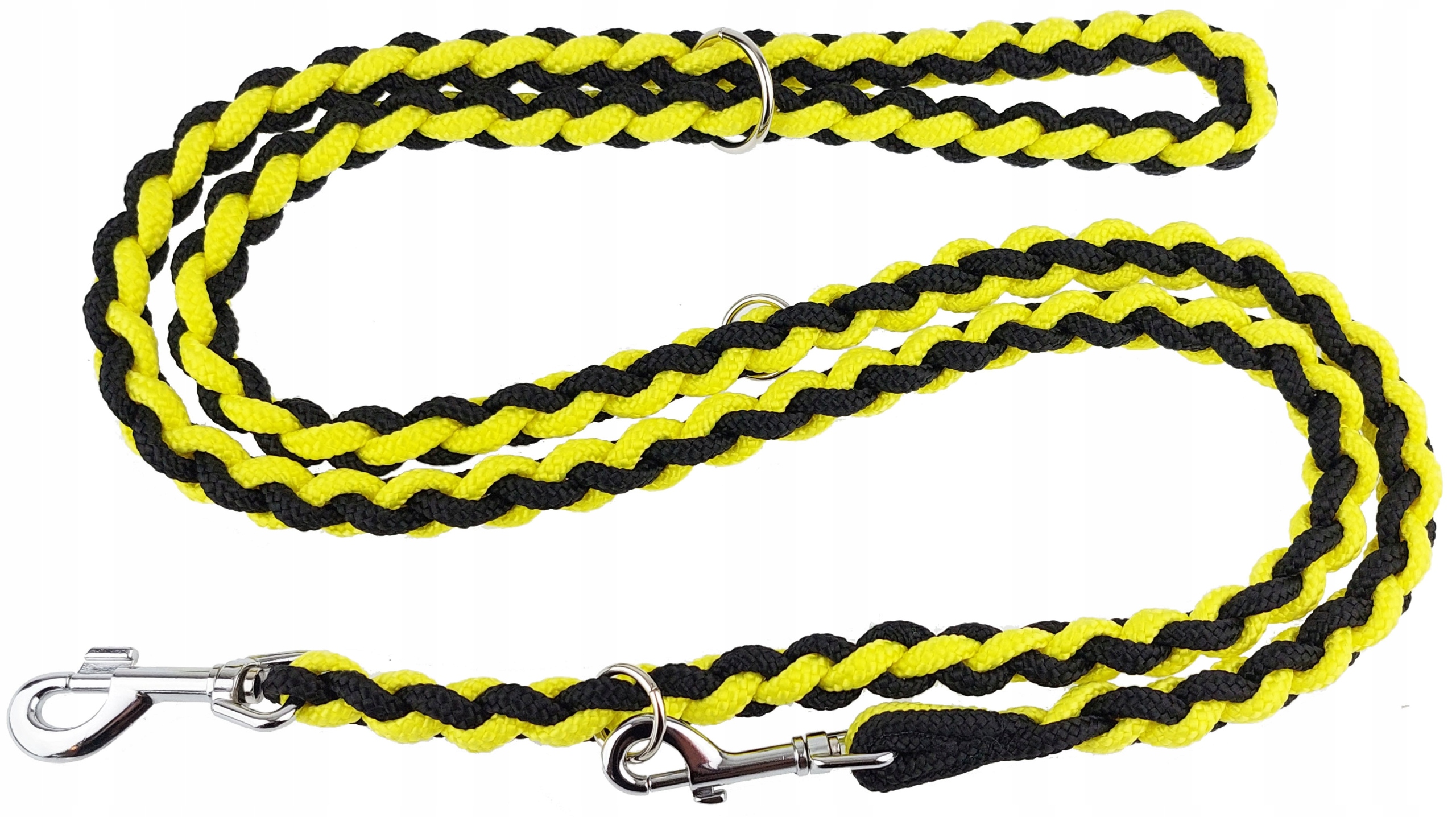 Levně Champion Vodítko pro psa Pletená šňůra Nastavitelná 2,5 m Černá Žlutá