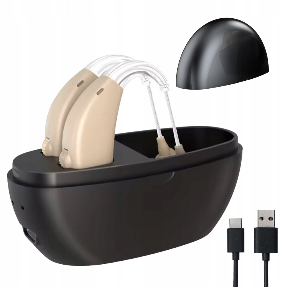 1 Para Aparat Słuchowy Cyfrowy Z Skrzynką Ładującą Dla Seniorów