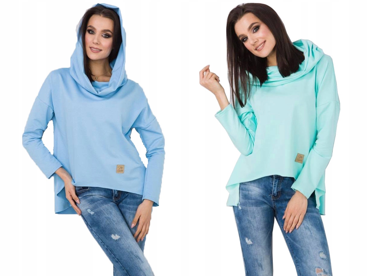 

Asymetryczna Tunika Bluza Sukienka Komin Kaptur Un
