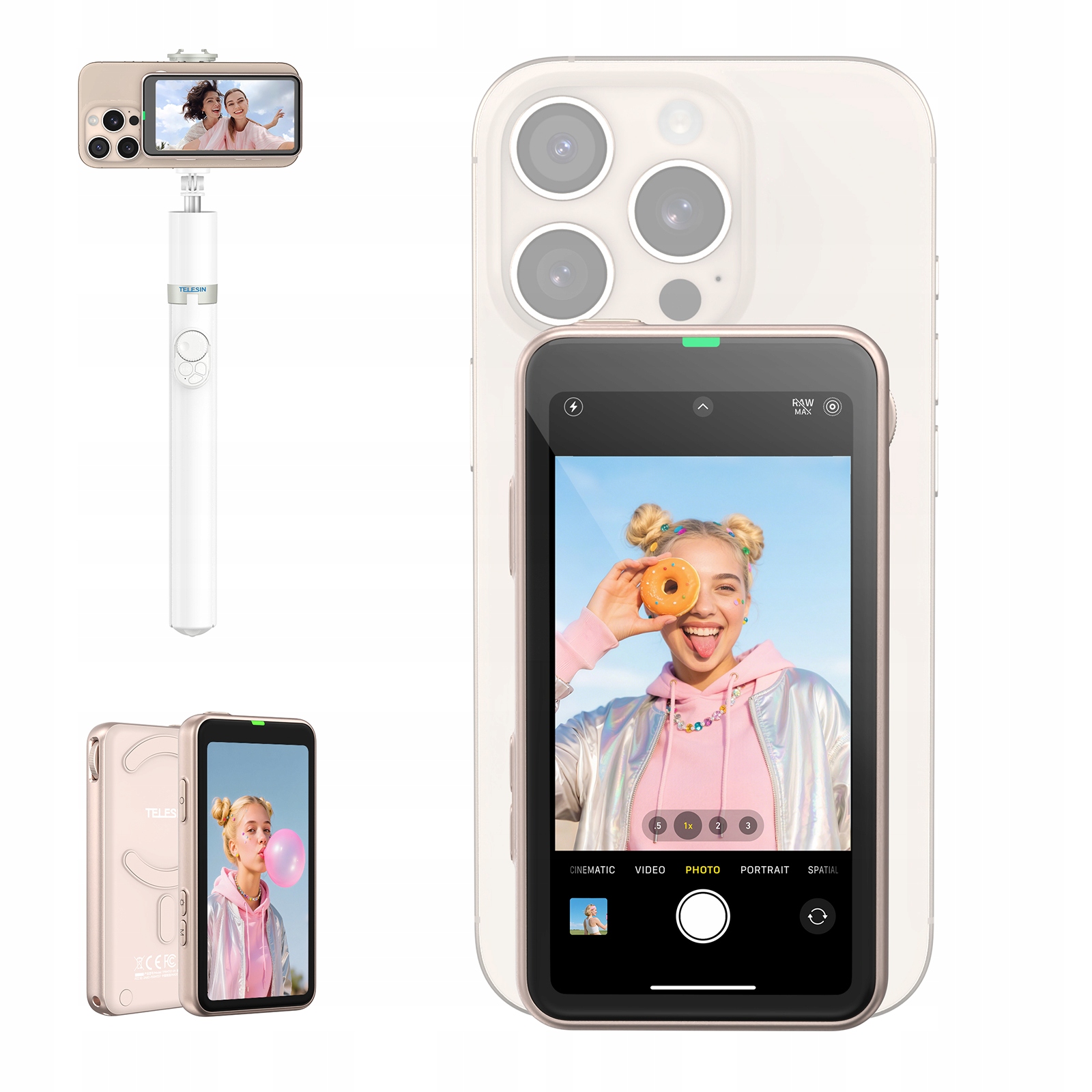 LCD náhledový displej 4'' dálkové ovládání 2v1 pro telefon MagSafe WiFi iPhone
