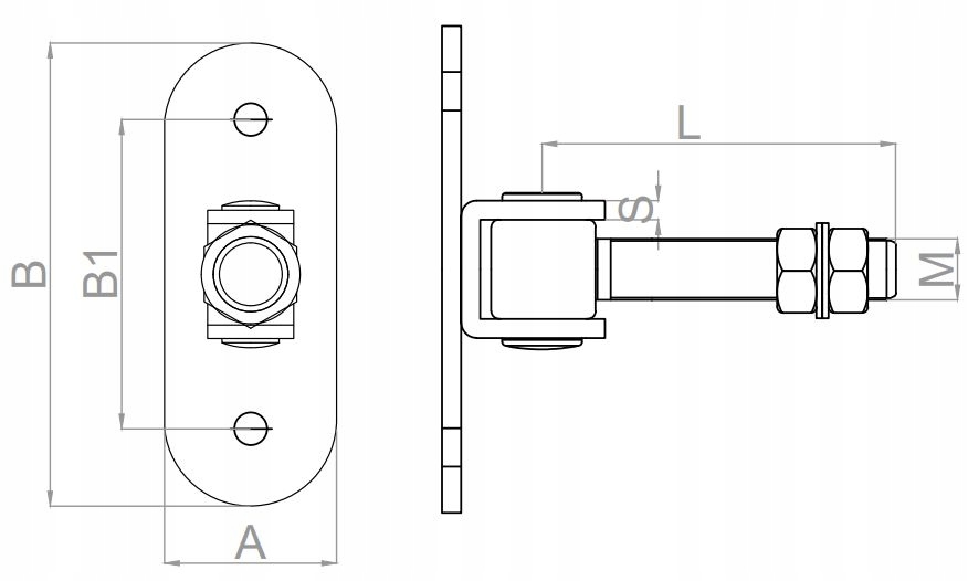 ZAWIAS REGULOWANY M12 ZAWIASY DO BRAMY FURTKI L115 Kod producenta 61.149