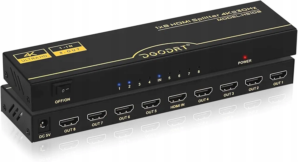 Rozbočovač Hdmi 1 v 8 výstupů současně 4K 30 Hz,