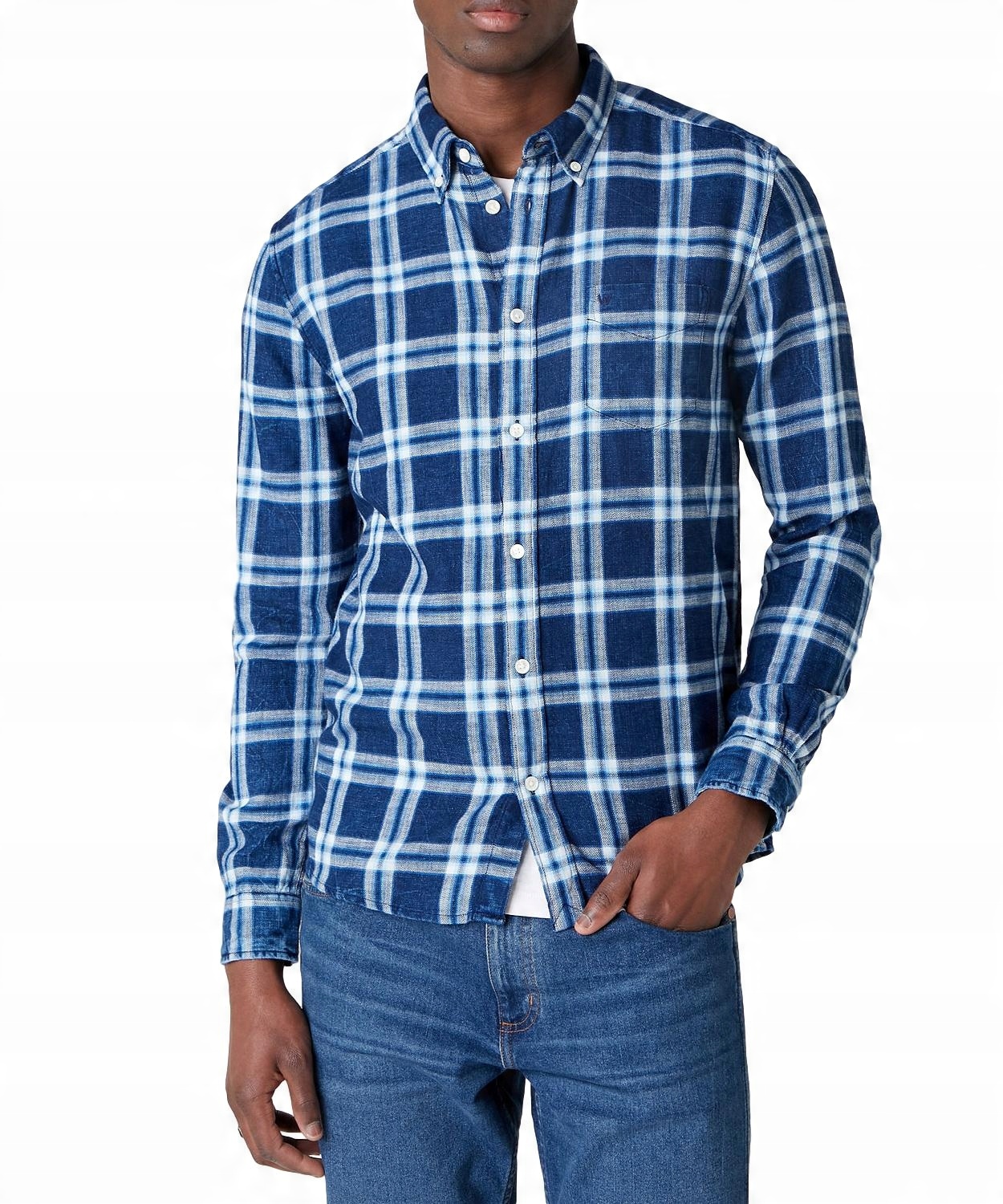 

Wrangler Button Shirt W5A33TB17 Alaskan Blue M