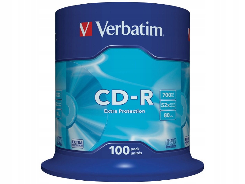 Płyta Verbatim Cd-r 700MB Extra Pro Cake 100 43411