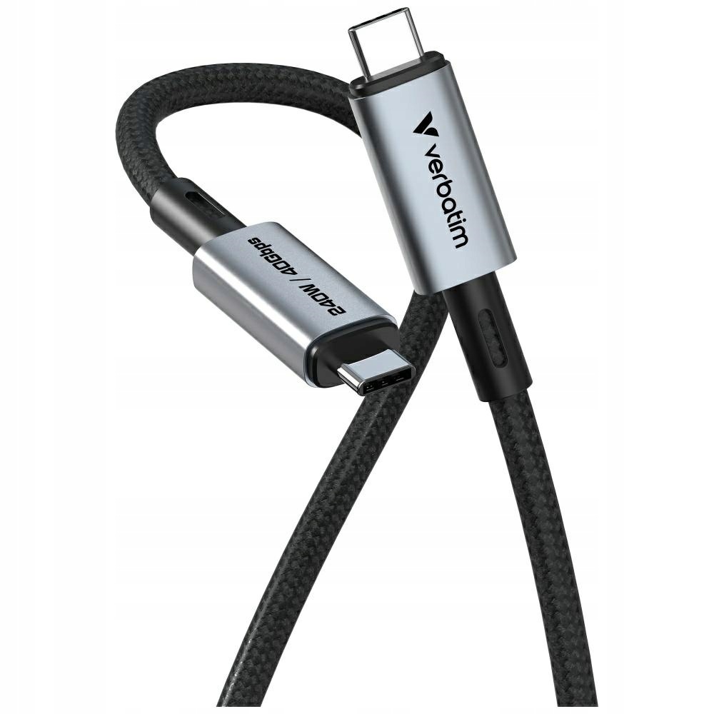 Kabel Verbatim Usb-c/usb-c 240W 40Gb/s 120cm czarny 31847