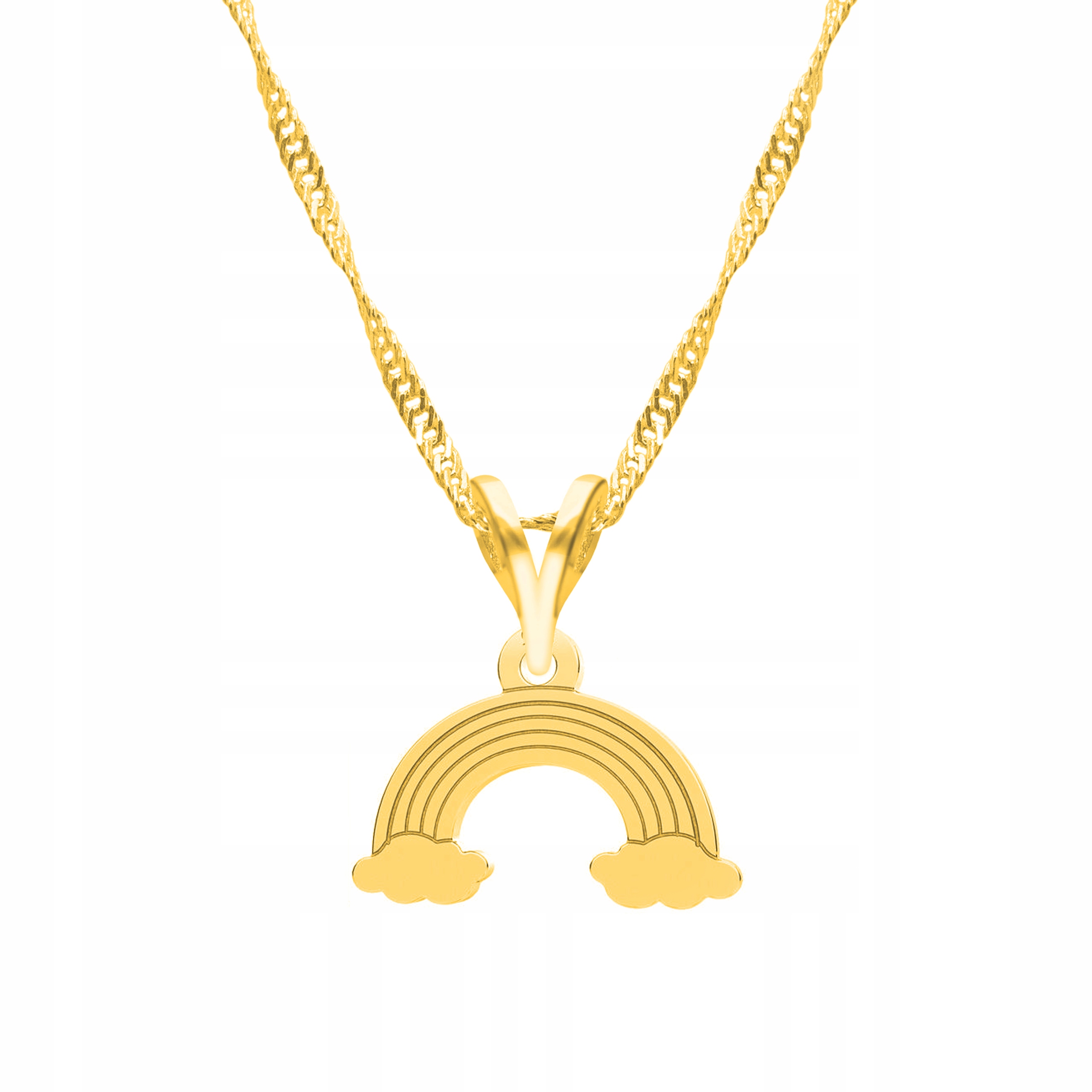 Řetízek zlatý náhrdelník 925 Duha Rainbow