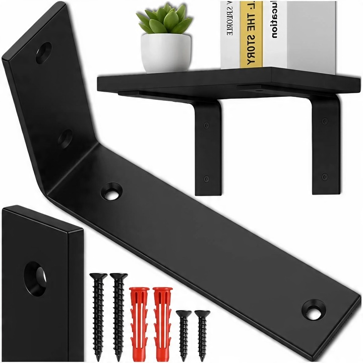 WSPORNIK PÓŁKI LOFT 20CM PODPÓRKA UCHWYT 200X130 CZARNY MAT