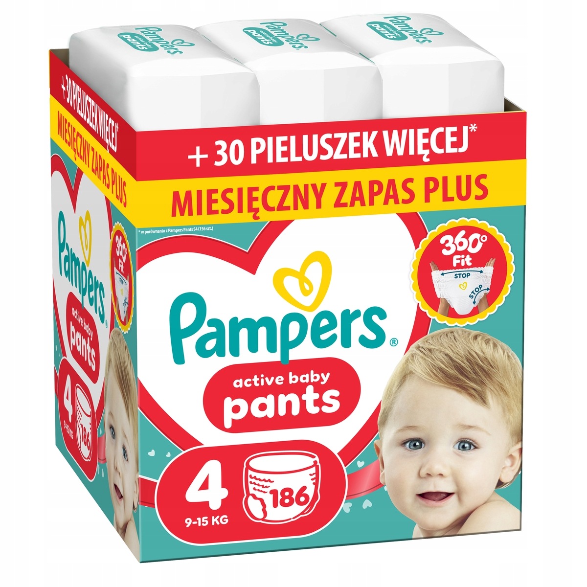 Pieluchomajtki Pampers Pants 4 (186 szt.)