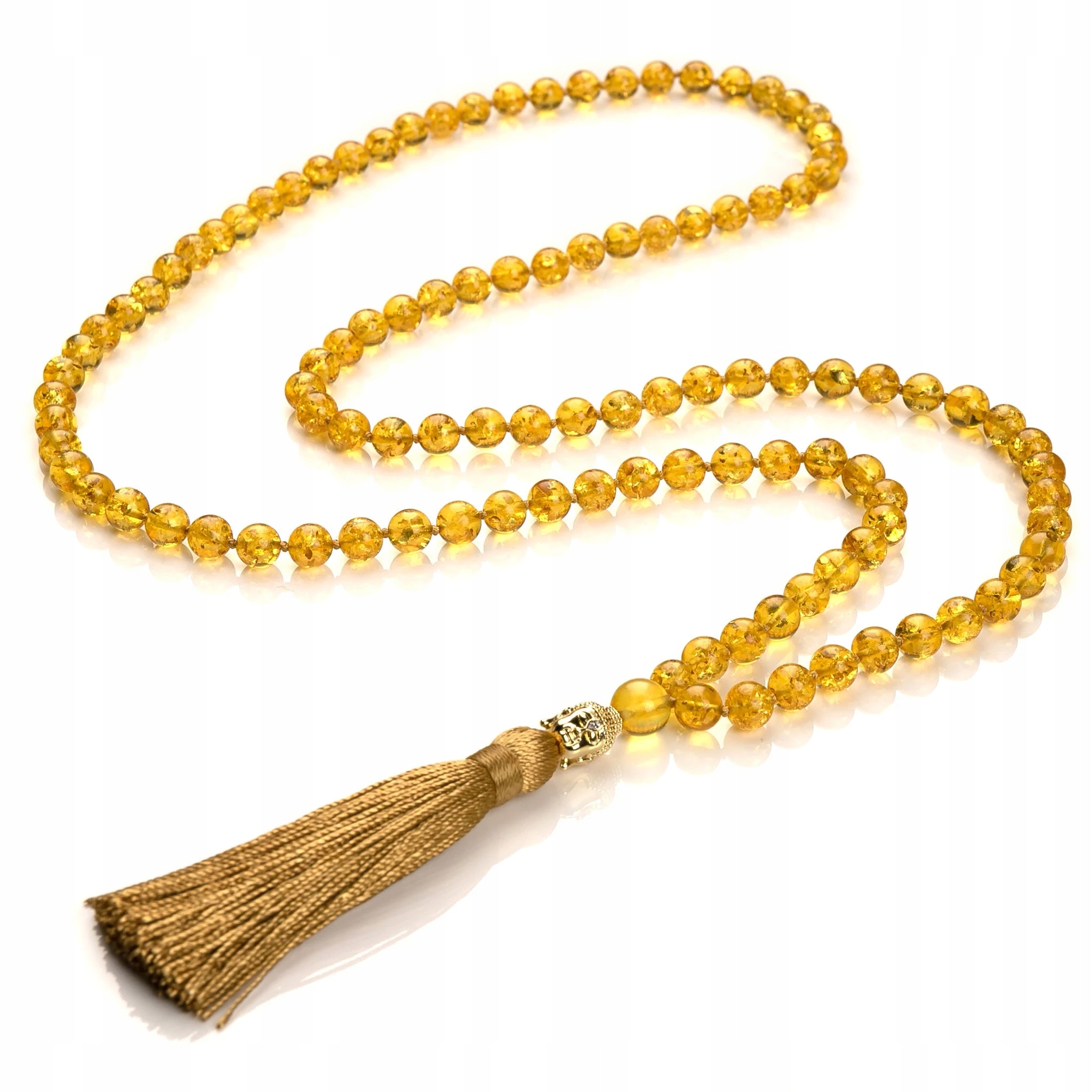 Mala 108 Jantarové korálky 8 mm Tibetská růže