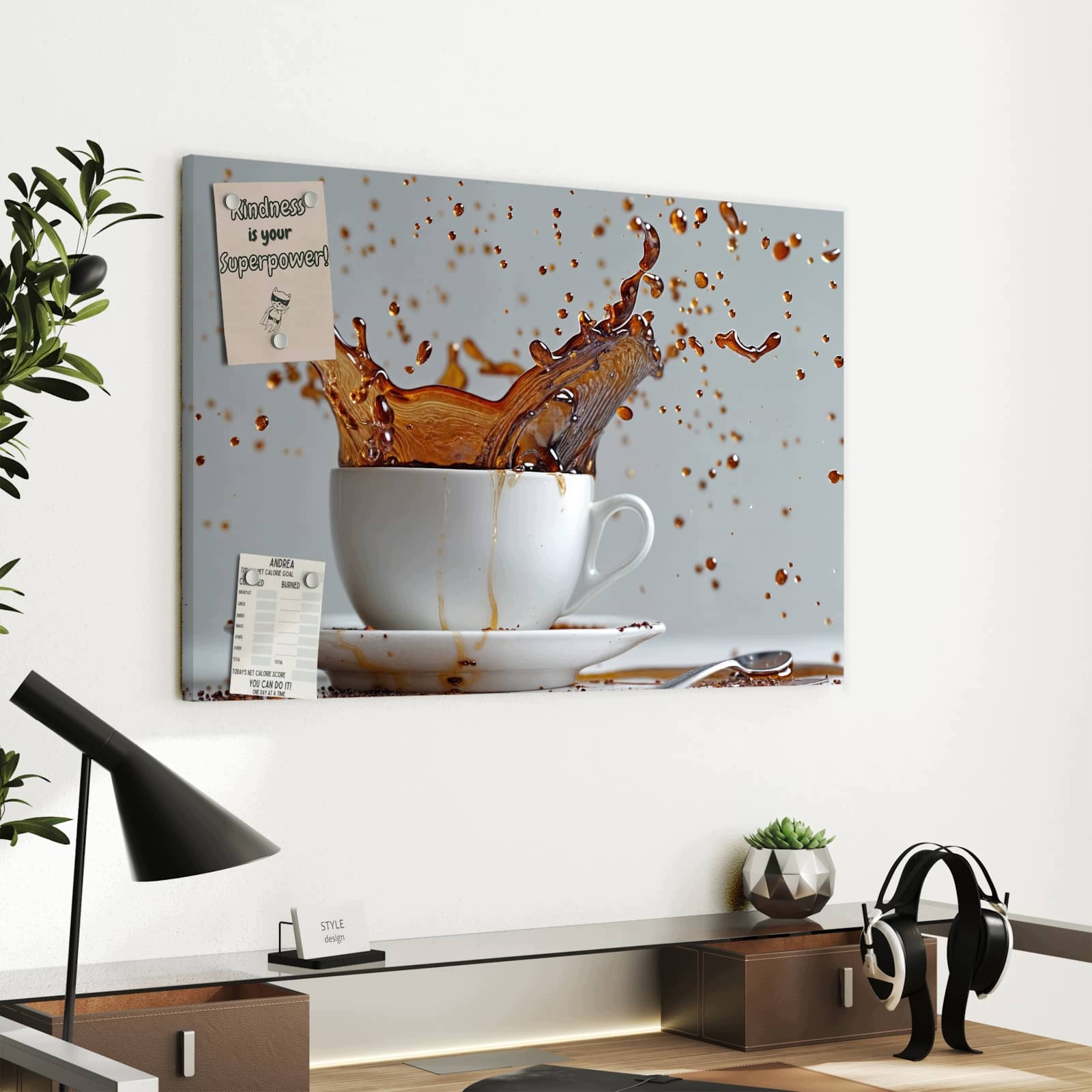 Magnetická tabule Exploze kávy 60 × 40 cm