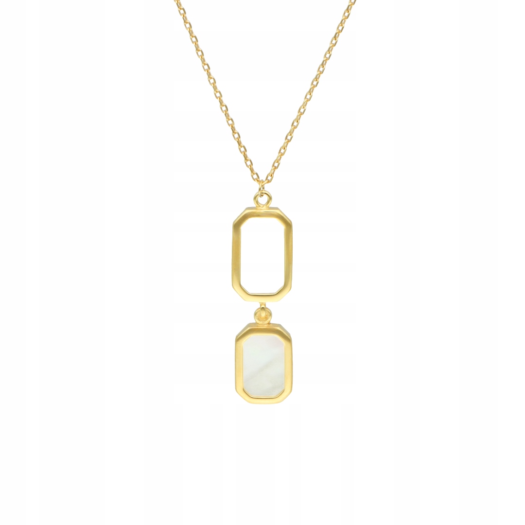 Náhrdelník z kravaty s perleťovou hmotou stříbro, pozlacený