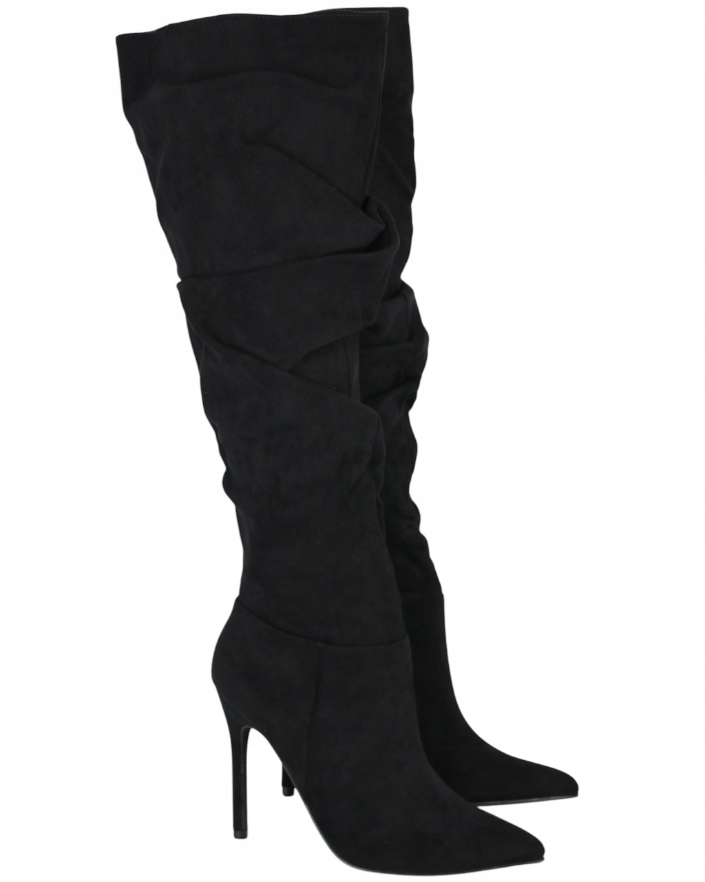 Dlouhé Kozačky Na Podpatku Mušketýrky Špice Eko Semiš Za Koleno Boty 37