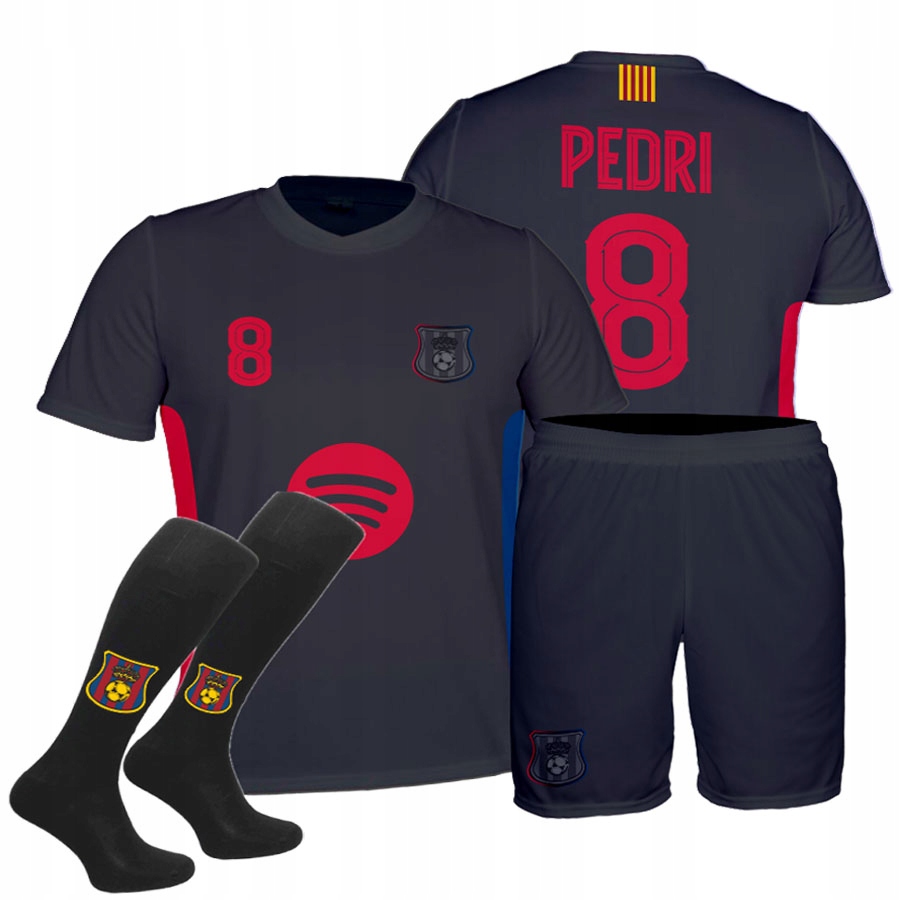 PEDRI Barcelona STRÓJ PIŁKARSKI Komplet KOSZULKA + SPODENKI + GETRY