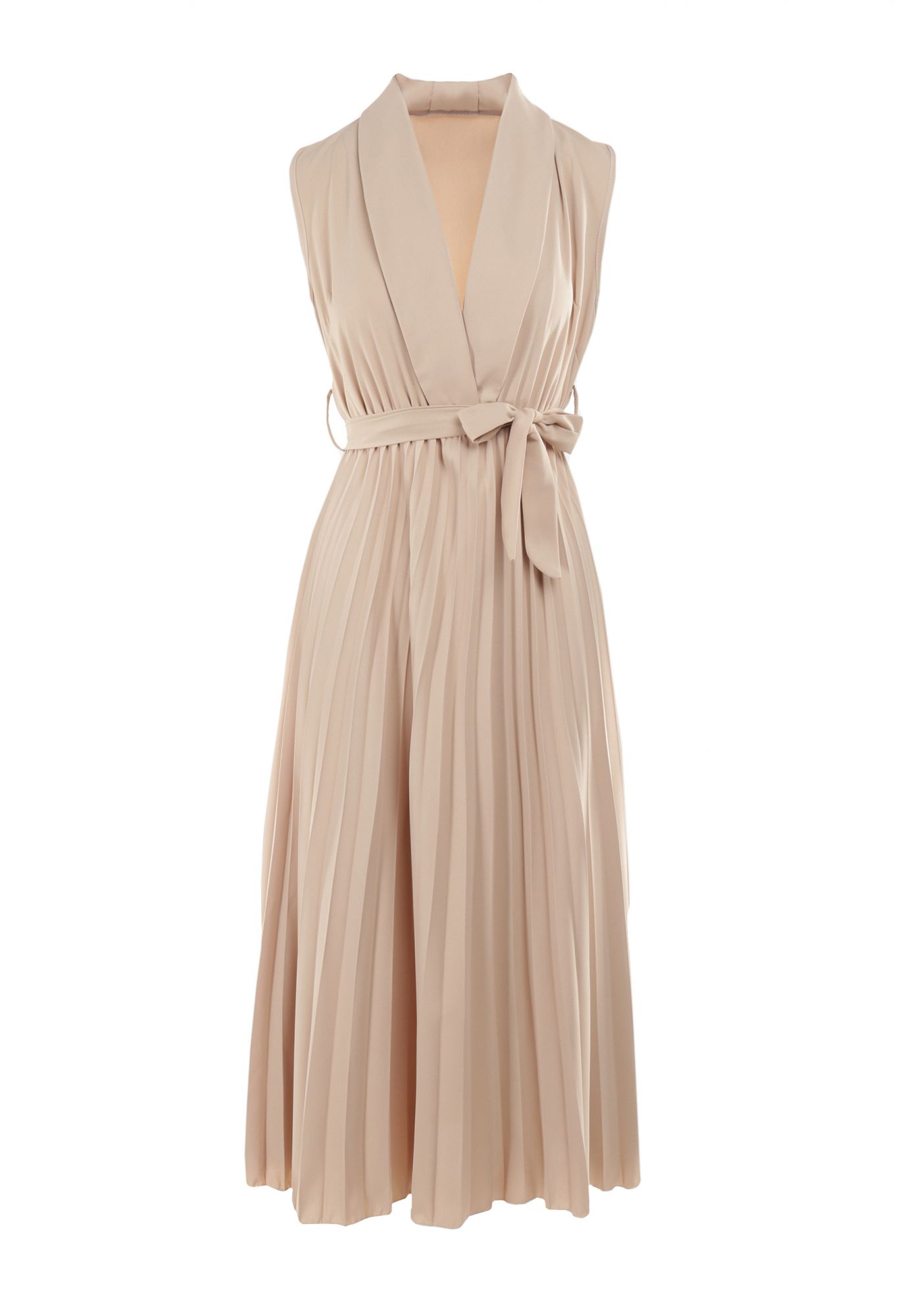 

Renee Beżowa Sukienka damska S/m Z gumką w talii