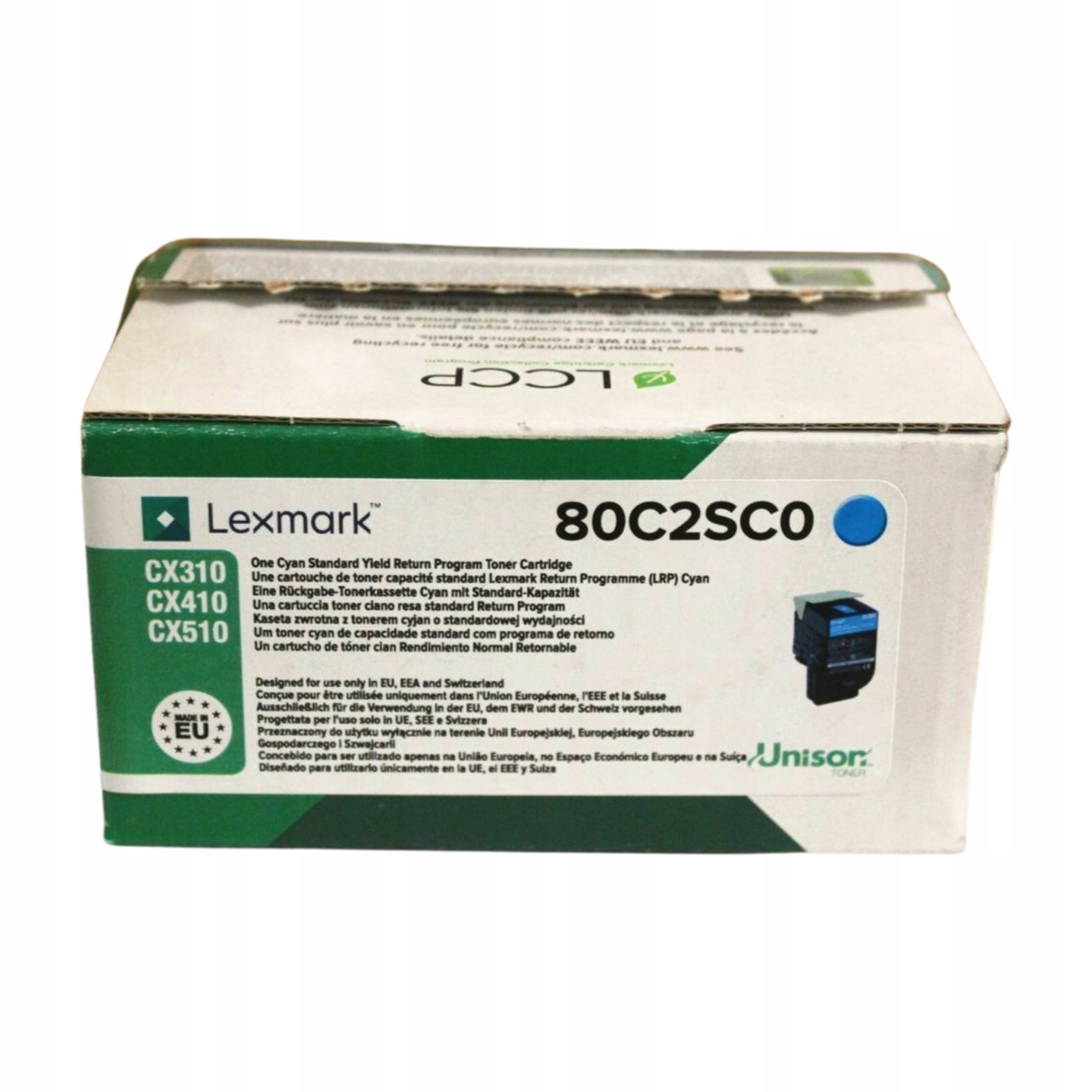 Lexmark 80C2SC0 CX310 toner azúrový originál