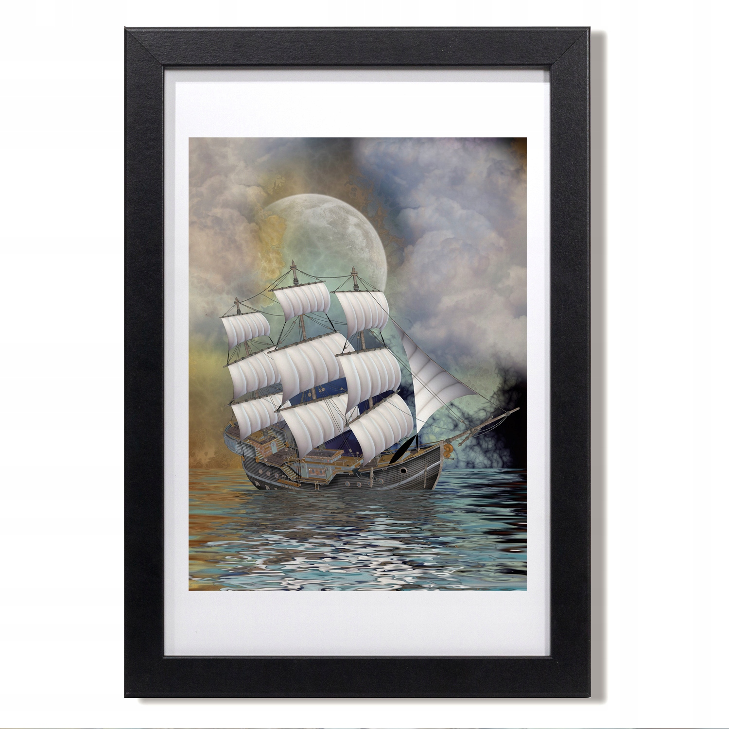 

Obraz w ramie na ścianę Statek piraci burza 20x30