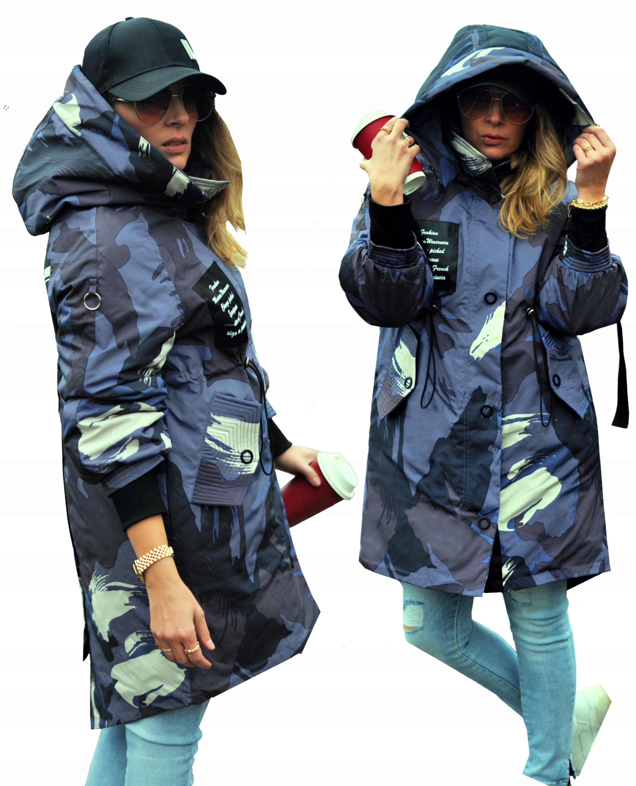 

Parka Kaptur zimowa Ocieplana moro 3WILL blue 2XL