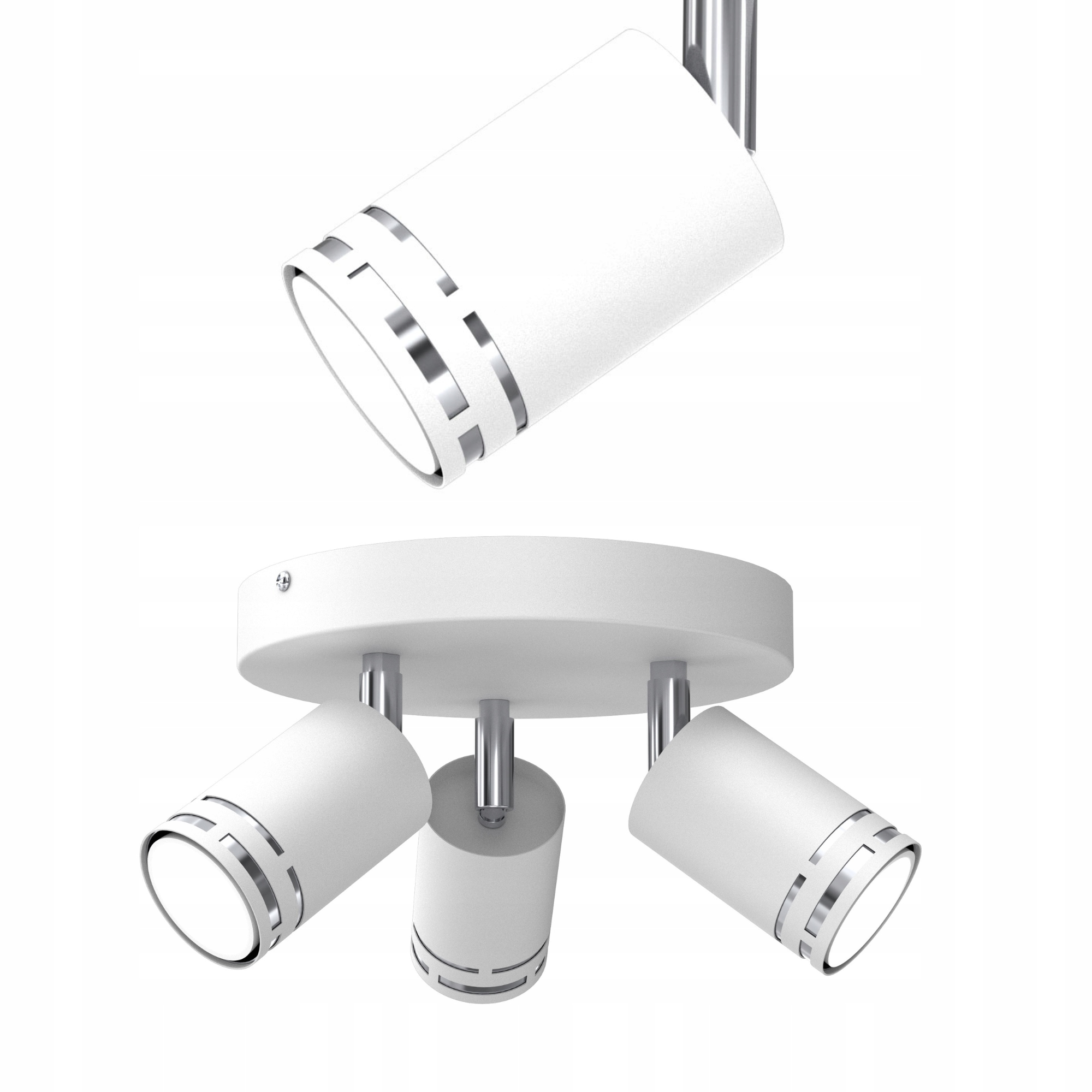 Stropní Svítidlo Stropní Bílý Chrom Pohyblivý Led GX53 Polská Lampa Spot Reflektor