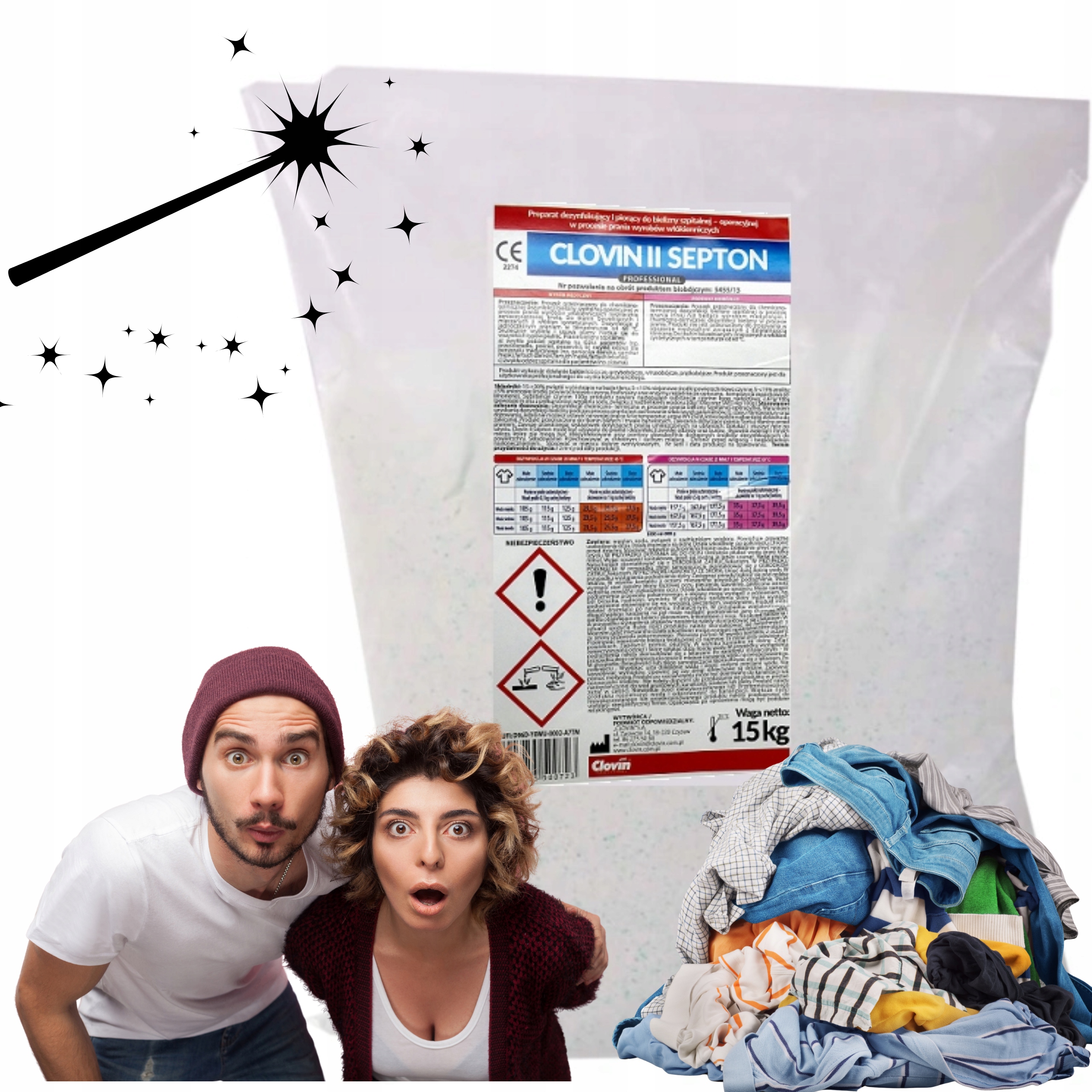 Clovin II Septon proszek do dezynfekcji i do prania 15kg