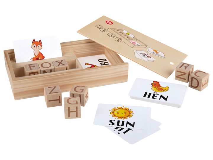 PLAYTIVE ZABAWKA DREWNIANA MONTESSORI PO ANGIELSKU