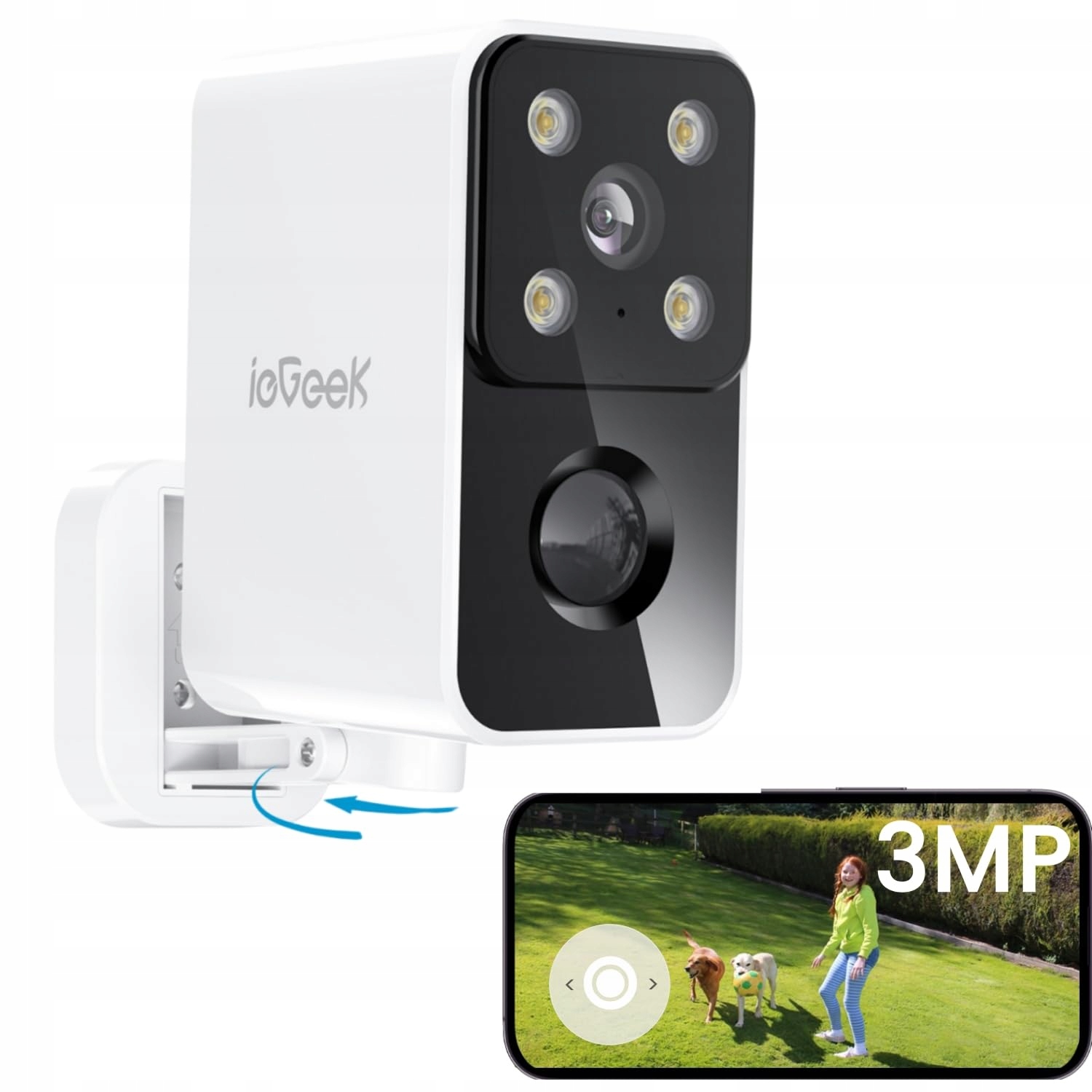 Iegeek Vonkajšia 180° bezdrôtová Pir kamera Detekcia pohybu Popis Alexa