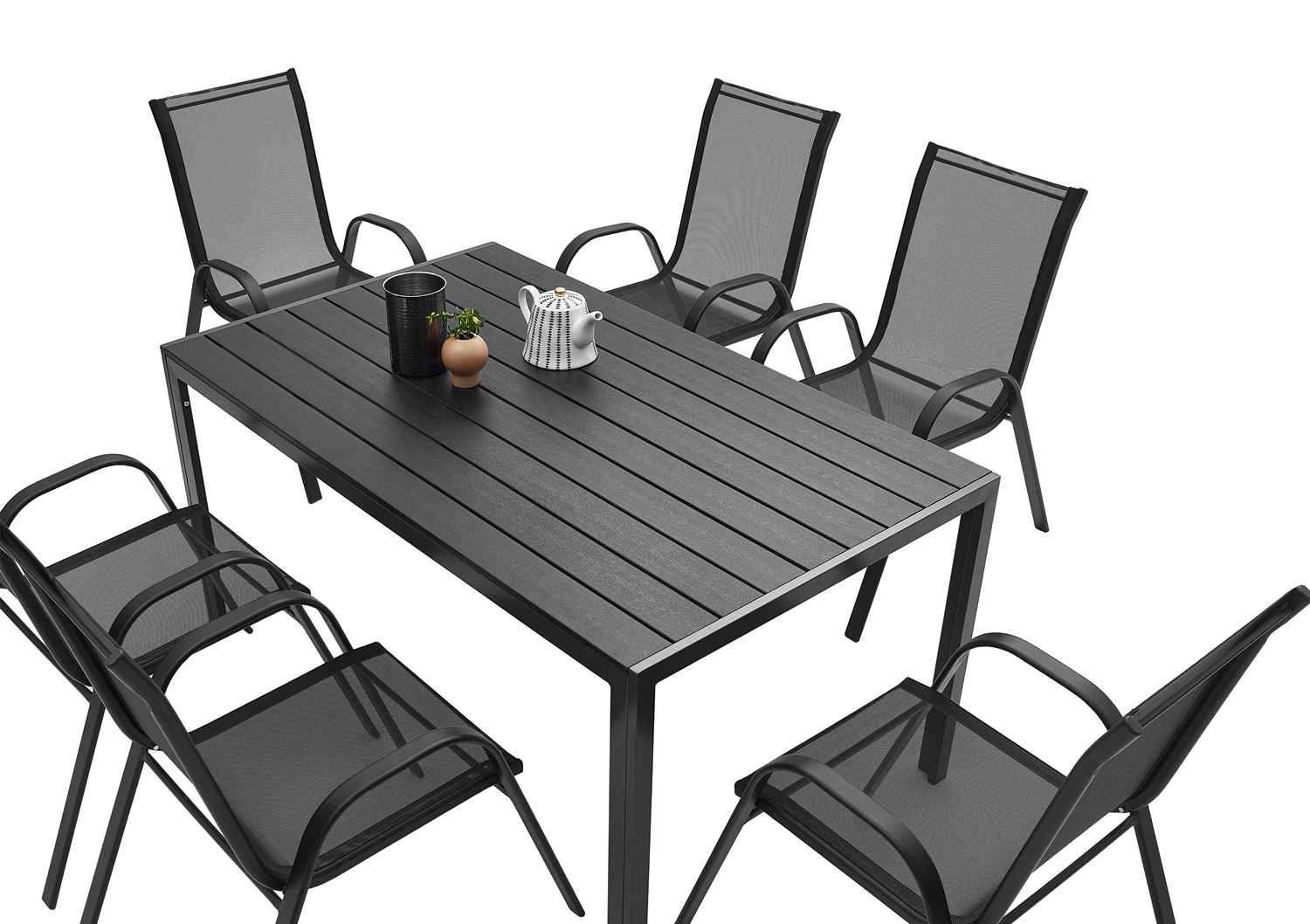 MEBLE OGRODOWE ZESTAW STÓŁ 6+1 NA TARAS BALKON Producent MAT-COMPANY