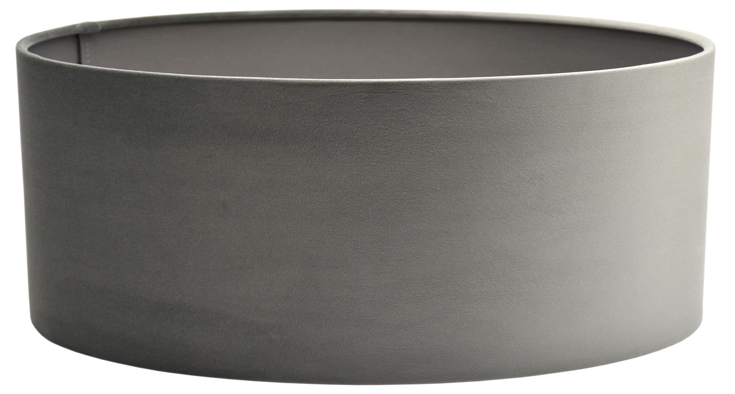 Stínidlo válec E27 Šedý Velur ⌀ 50 cm h25 Zavinovací okraje Piano