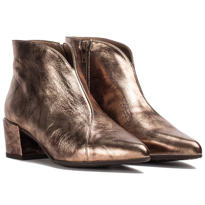 Dámské kotníkové boty španělské kožené boty Wonders E-7202 Blade Oro zlaté Vel. 38