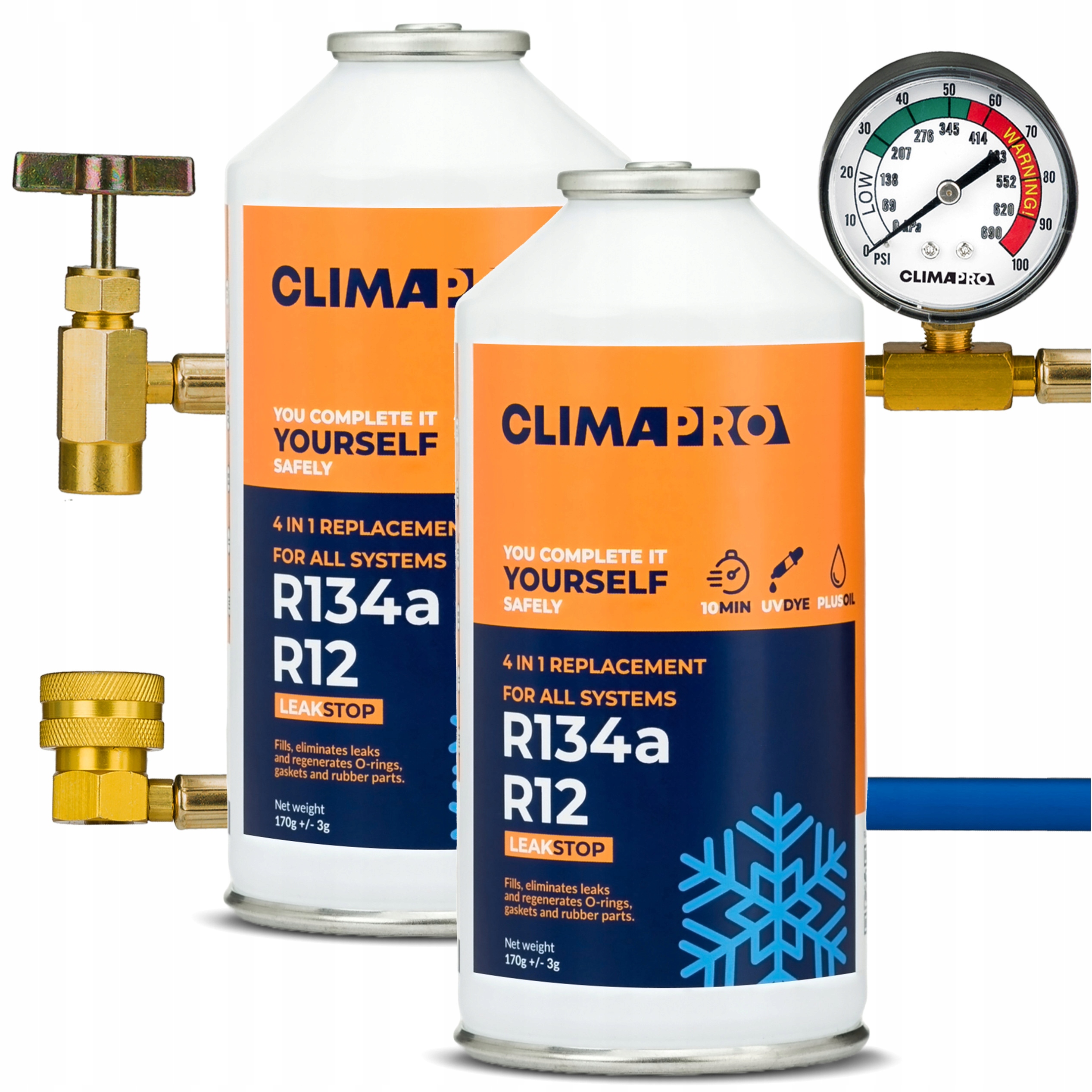 Sada Plynů Pro Naplňování Klimatizace Aut Z R134a 2x Těsnící Činidlo