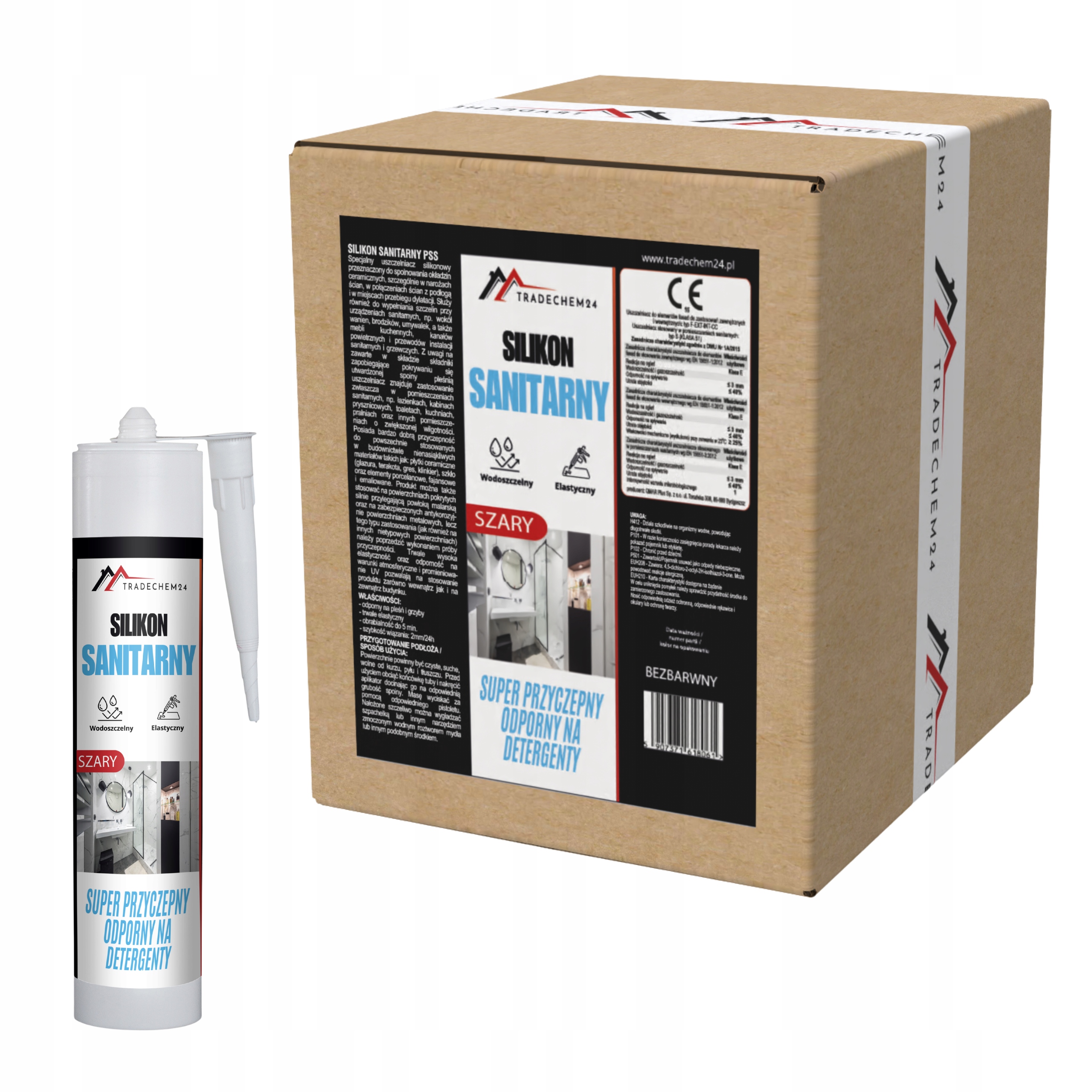 12 x Sanitární Silikon Šedý Těsnící Kroužek Do Koupelny Wc Stop Plísním