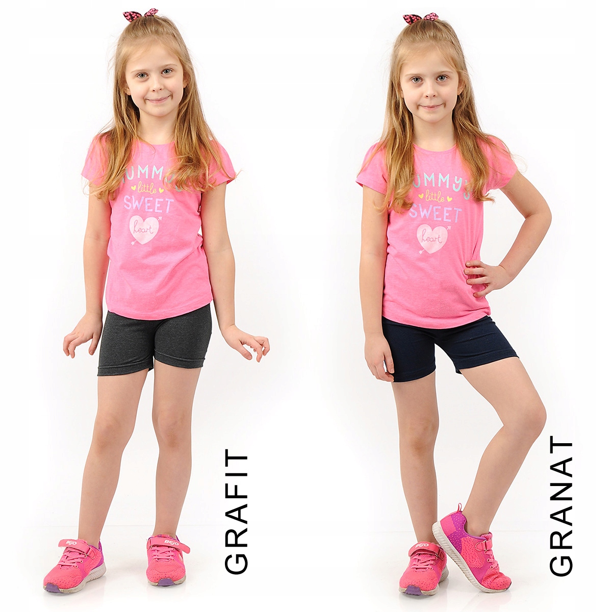 Krótkie spodenki Legginsy 1/2 Kolarki Dziecięce Getry Szorty GRAFITOWE 116 Odcień grafitowy