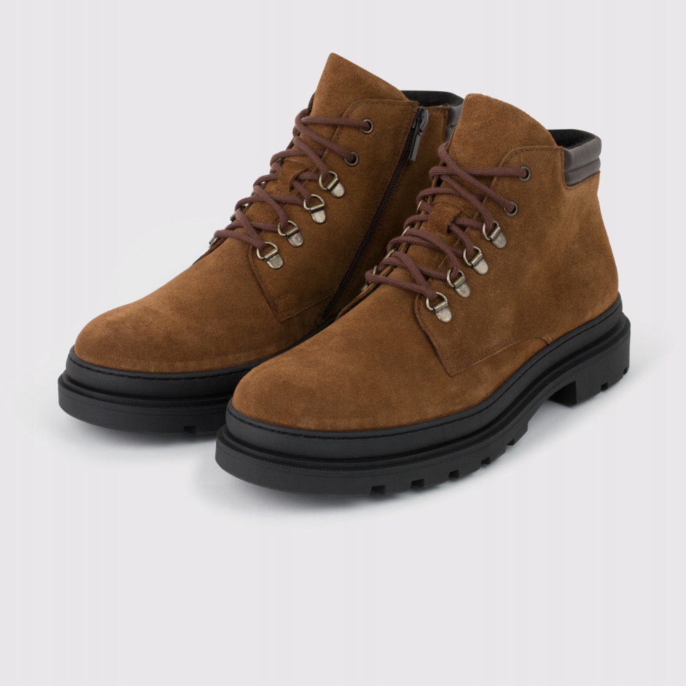 Hnědé pánské kožené zimní boty pro muže Pako Lorente, velikost vel